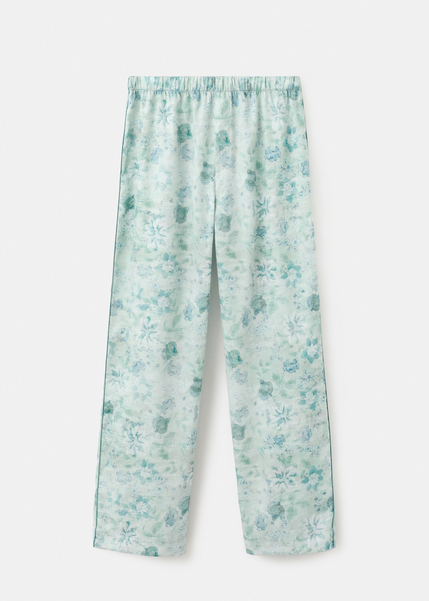 Printed trousers with piping - Article without model