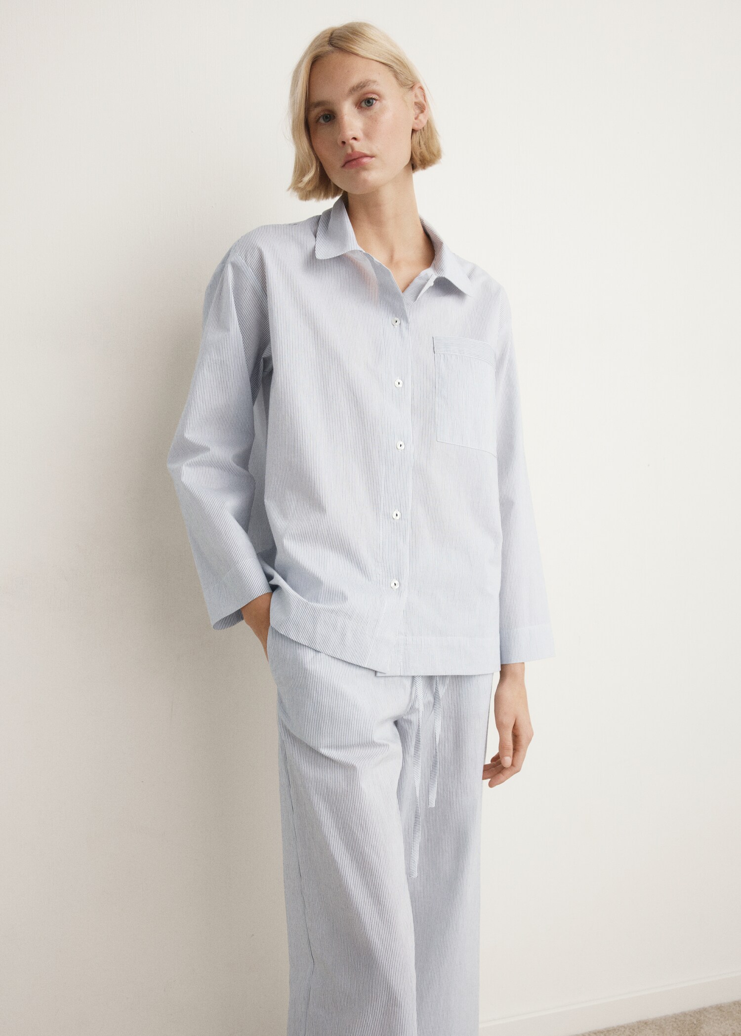 Striped cotton pyjama pants - Λεπτομέρεια του προϊόντος 6
