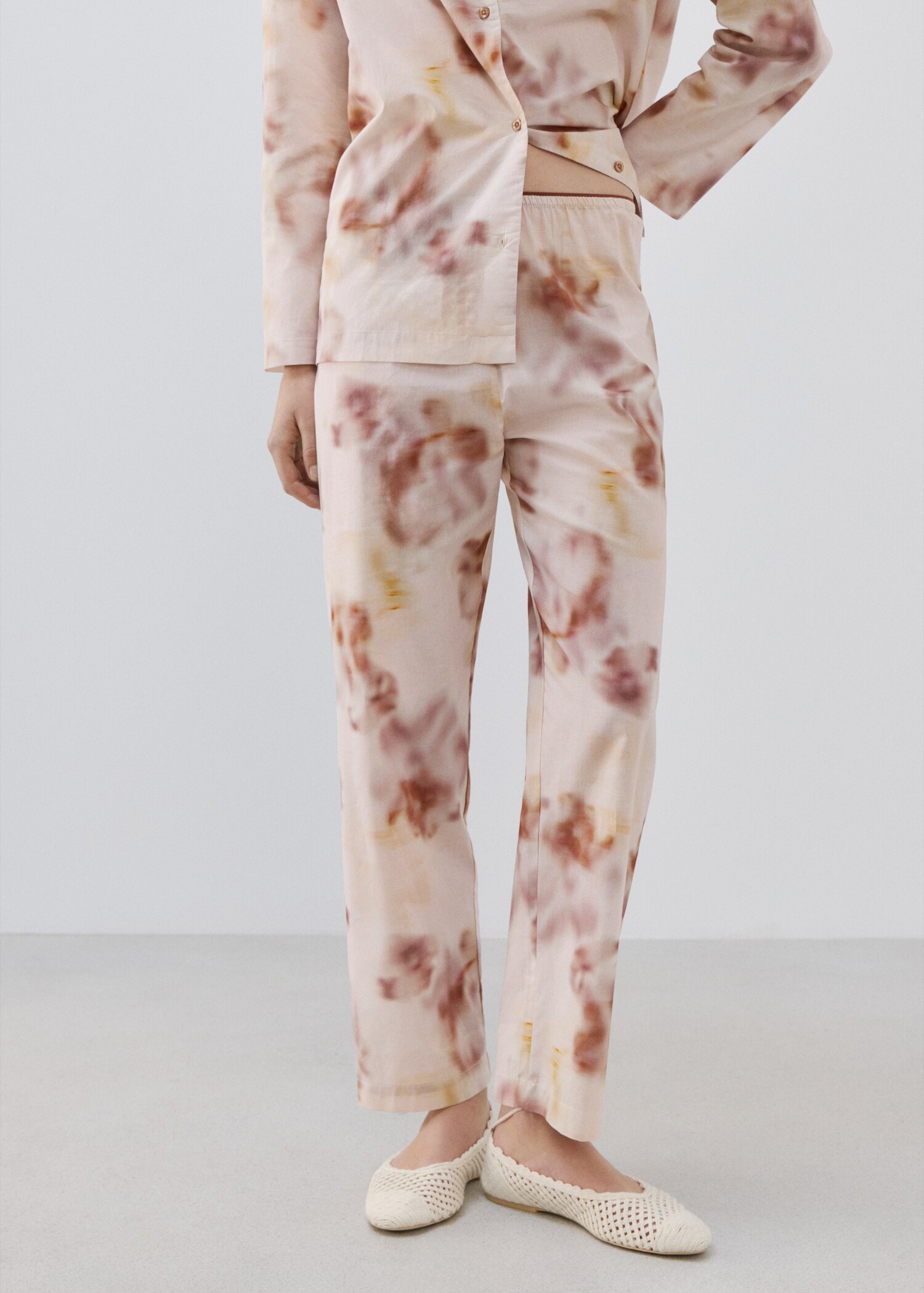 Floral-print cotton pyjamas - Medium plane