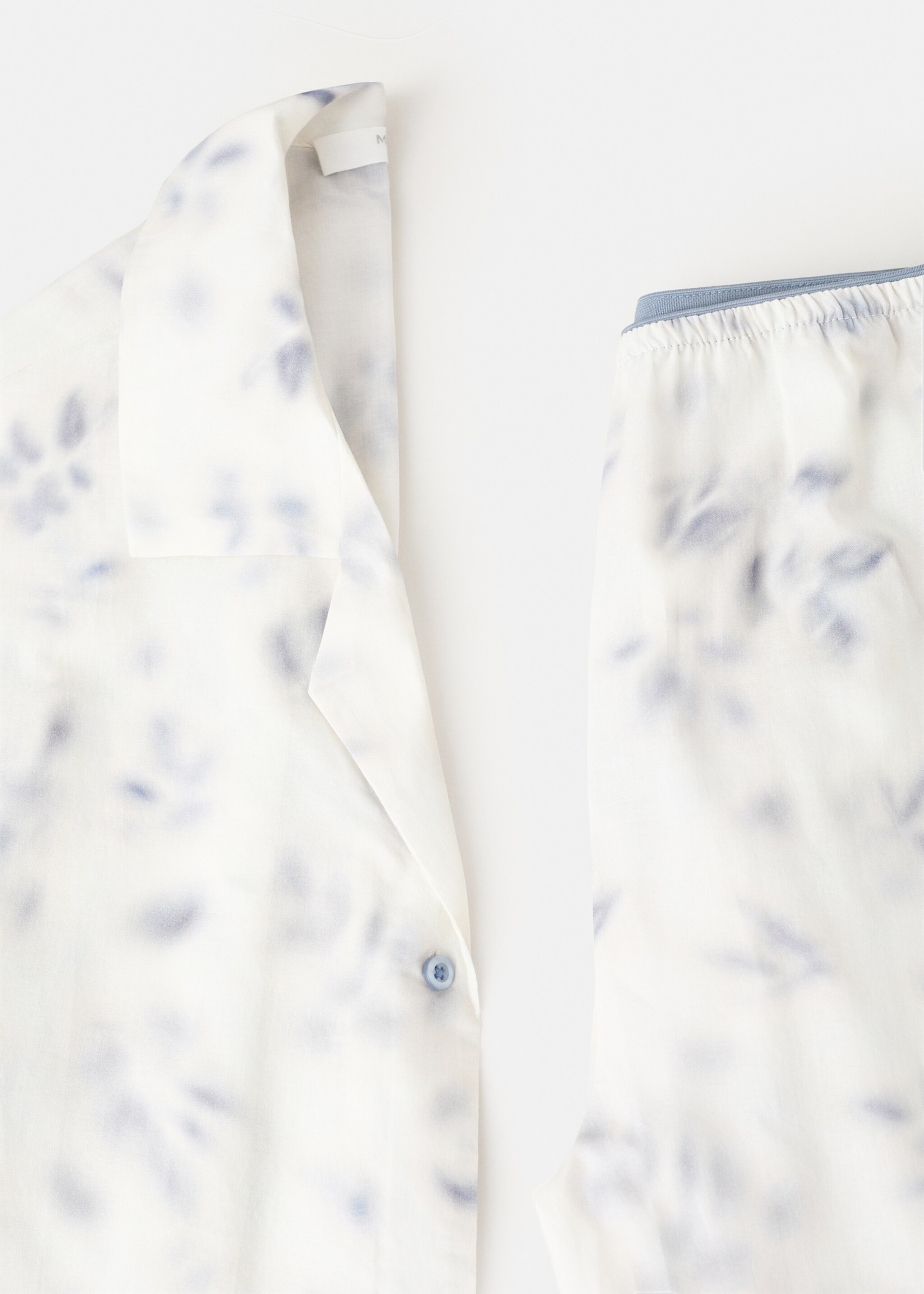 Floral-print cotton pyjamas - Details of the article 0, Ink Blue. Ref: 27023326-00.