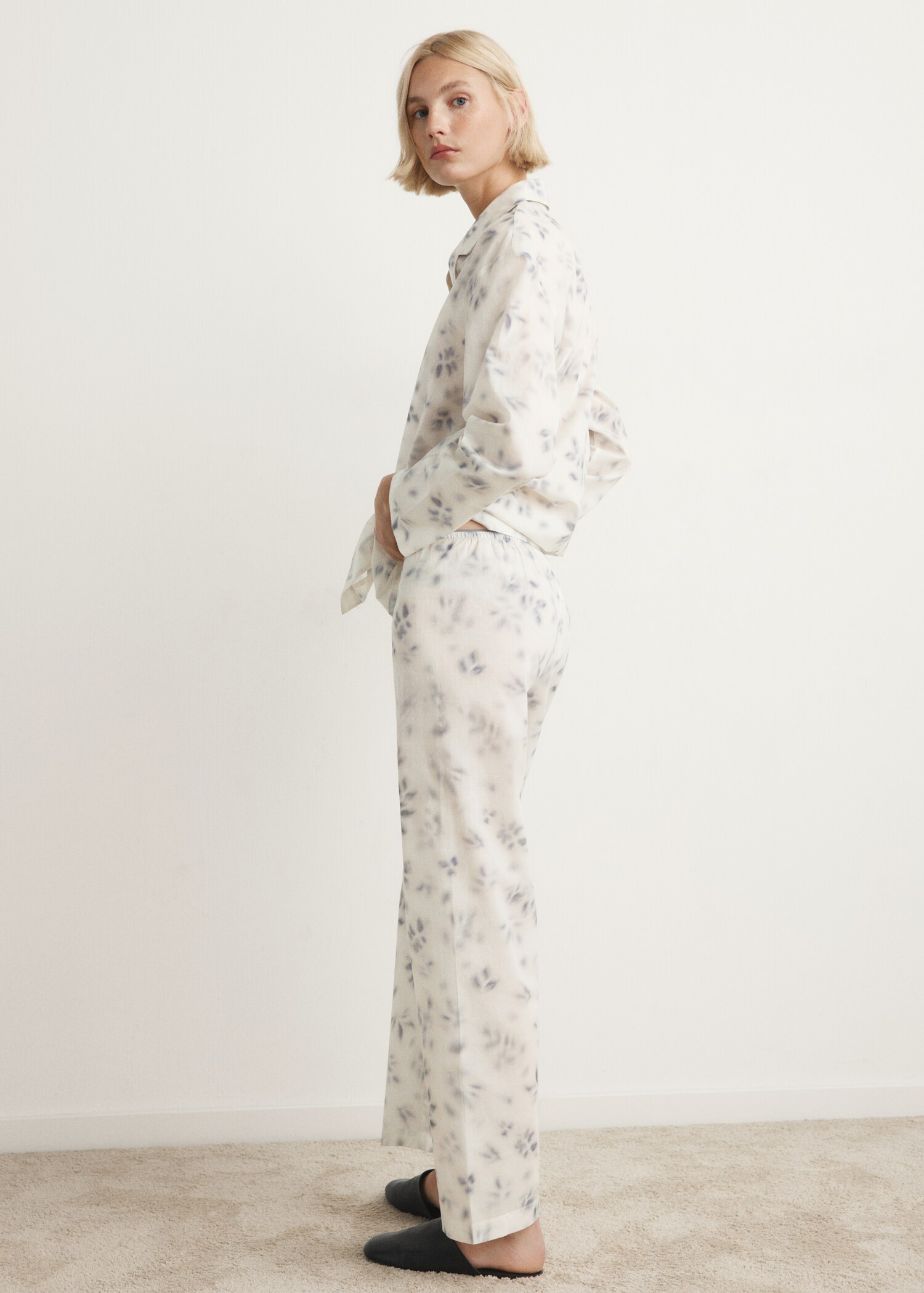 Floral-print cotton pyjamas - Reverse of the article