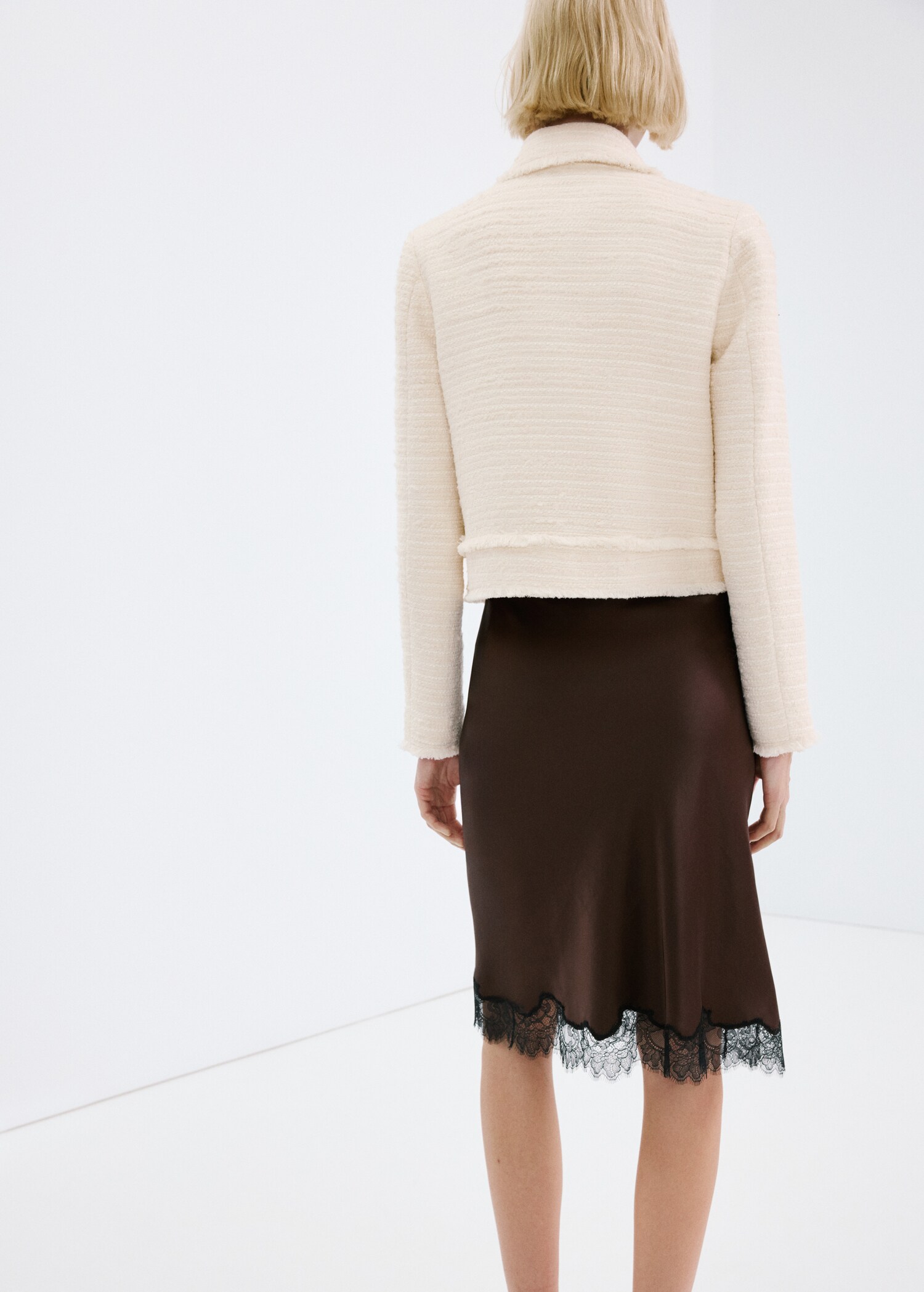 Tweed jacket with notched lapel collar - Reverse of the article