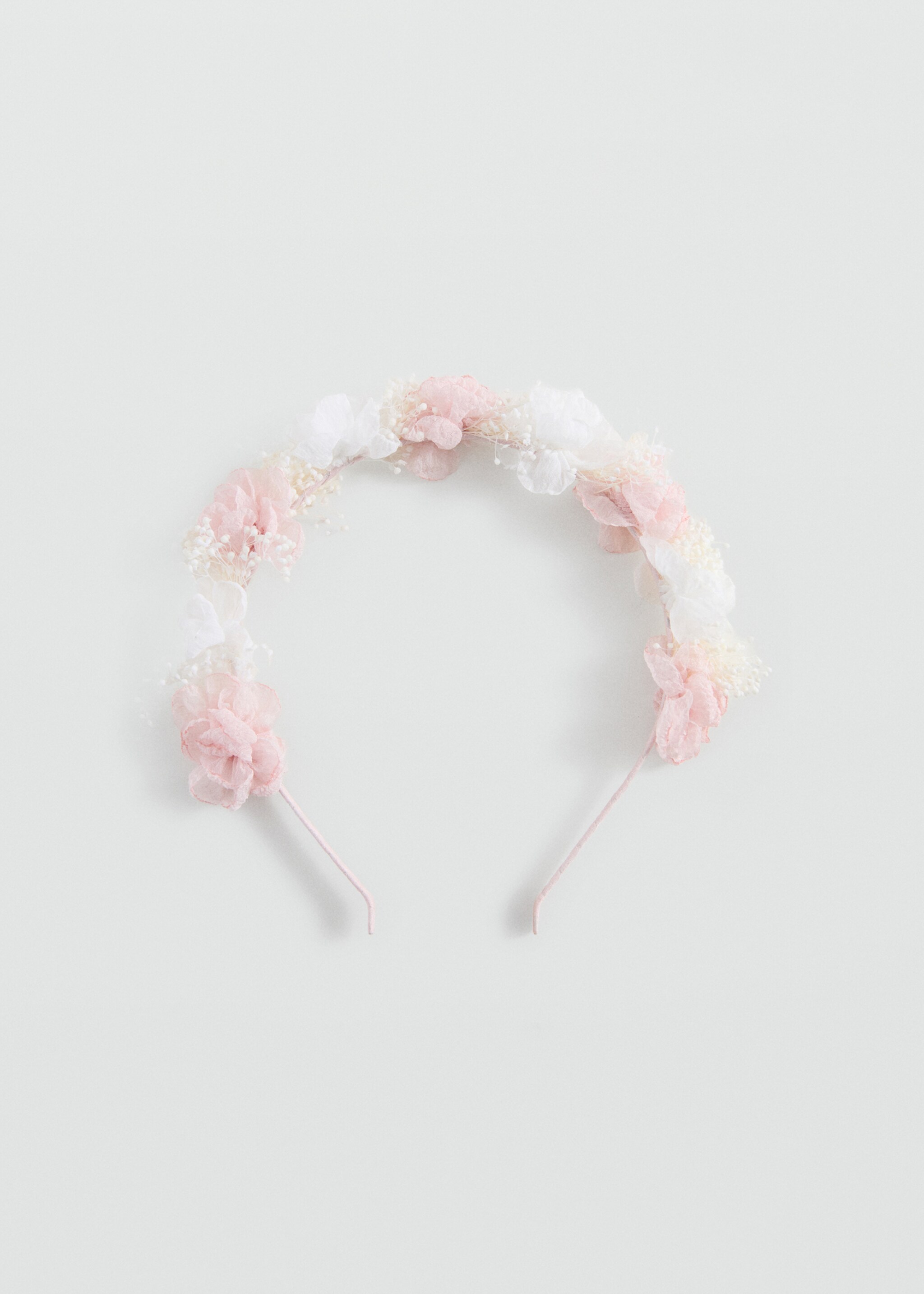 Floral headband with combined colours - Article without model, Pale Pink. Ref: 27023710-00.