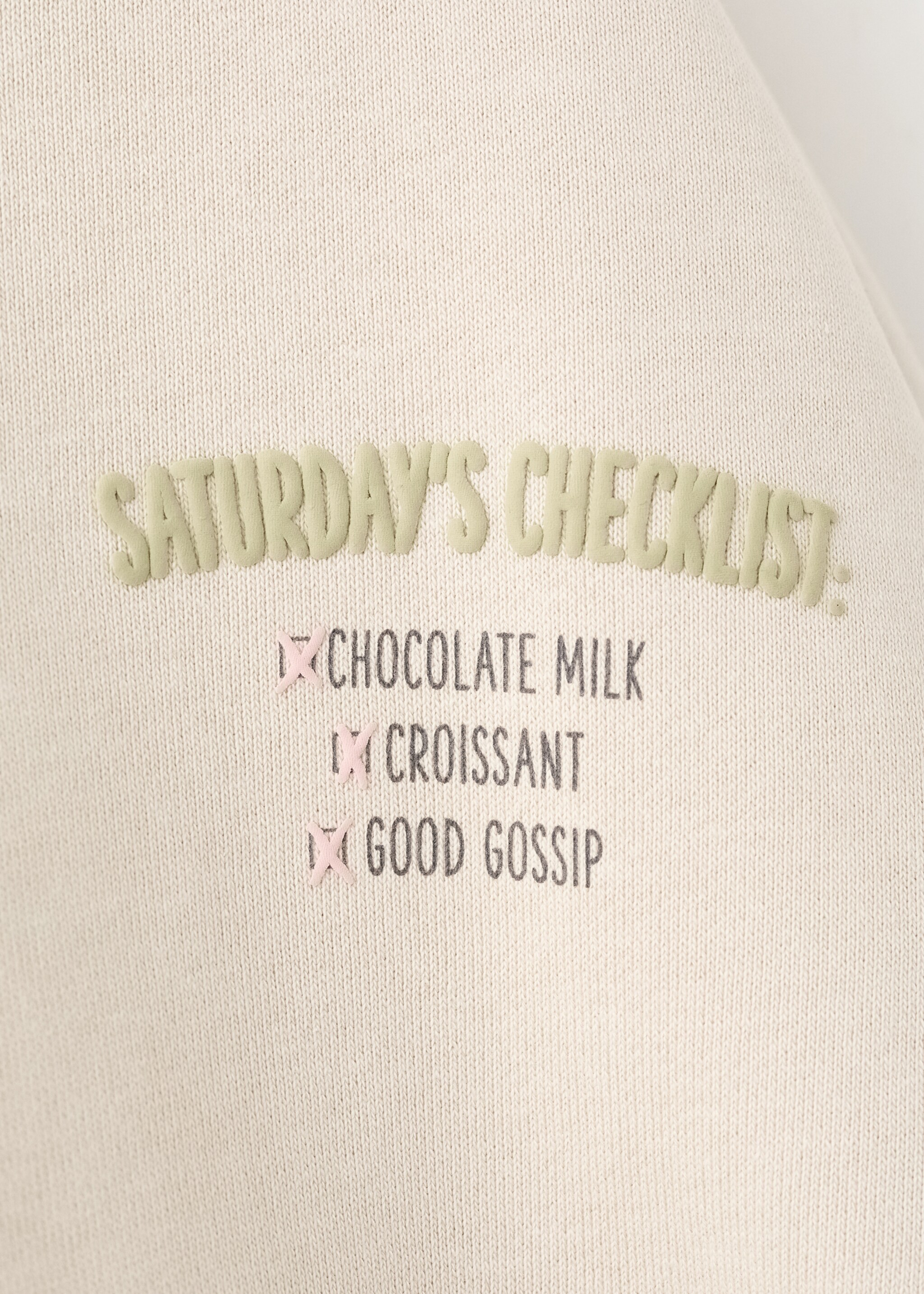 Printed cotton sweatshirt - Details of the article 8, Ecru. Ref: 27023714-00.