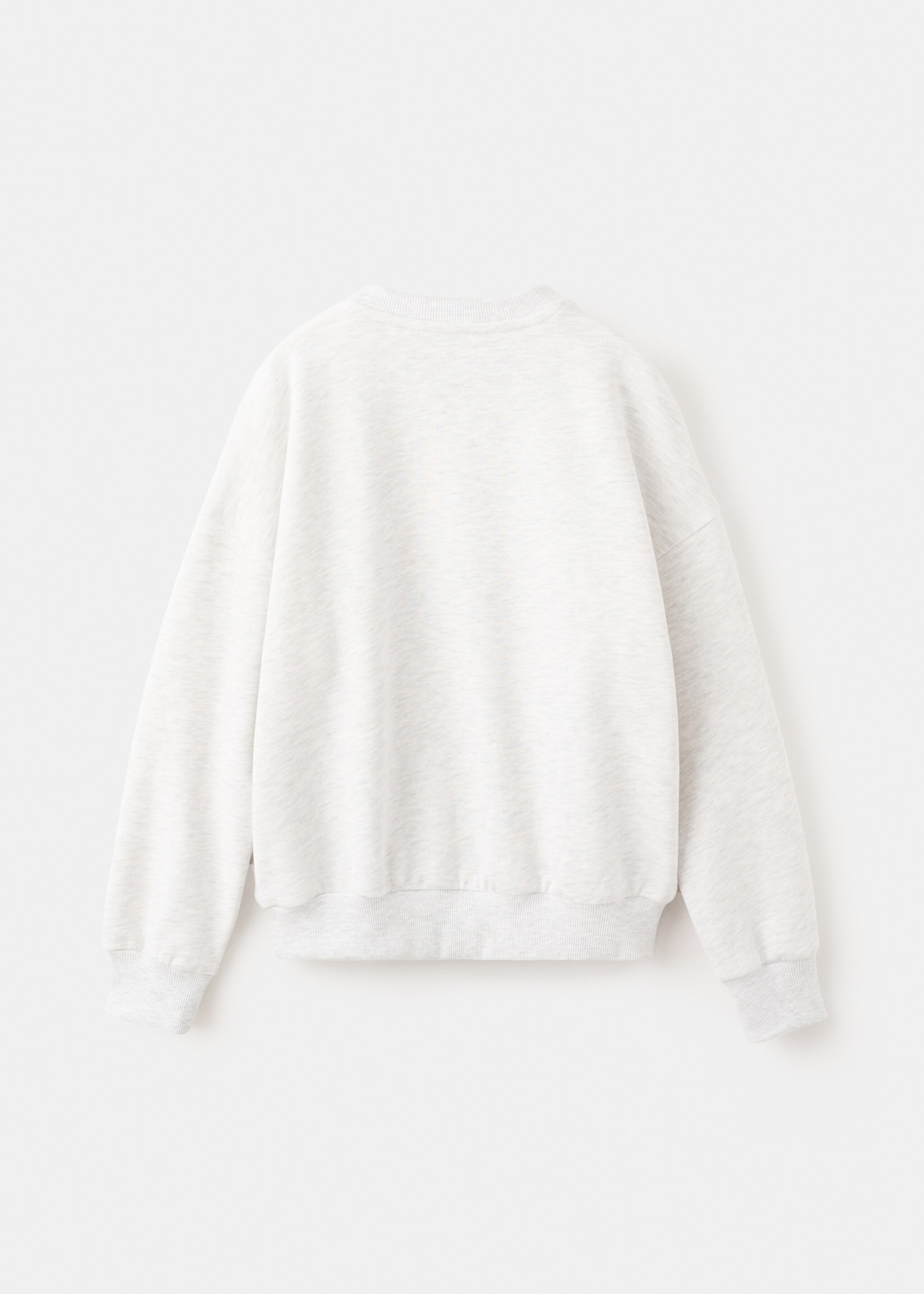 Printed embroidered sweatshirt - Reverse of the article, Light Heather Grey. Ref: 27023719-00.