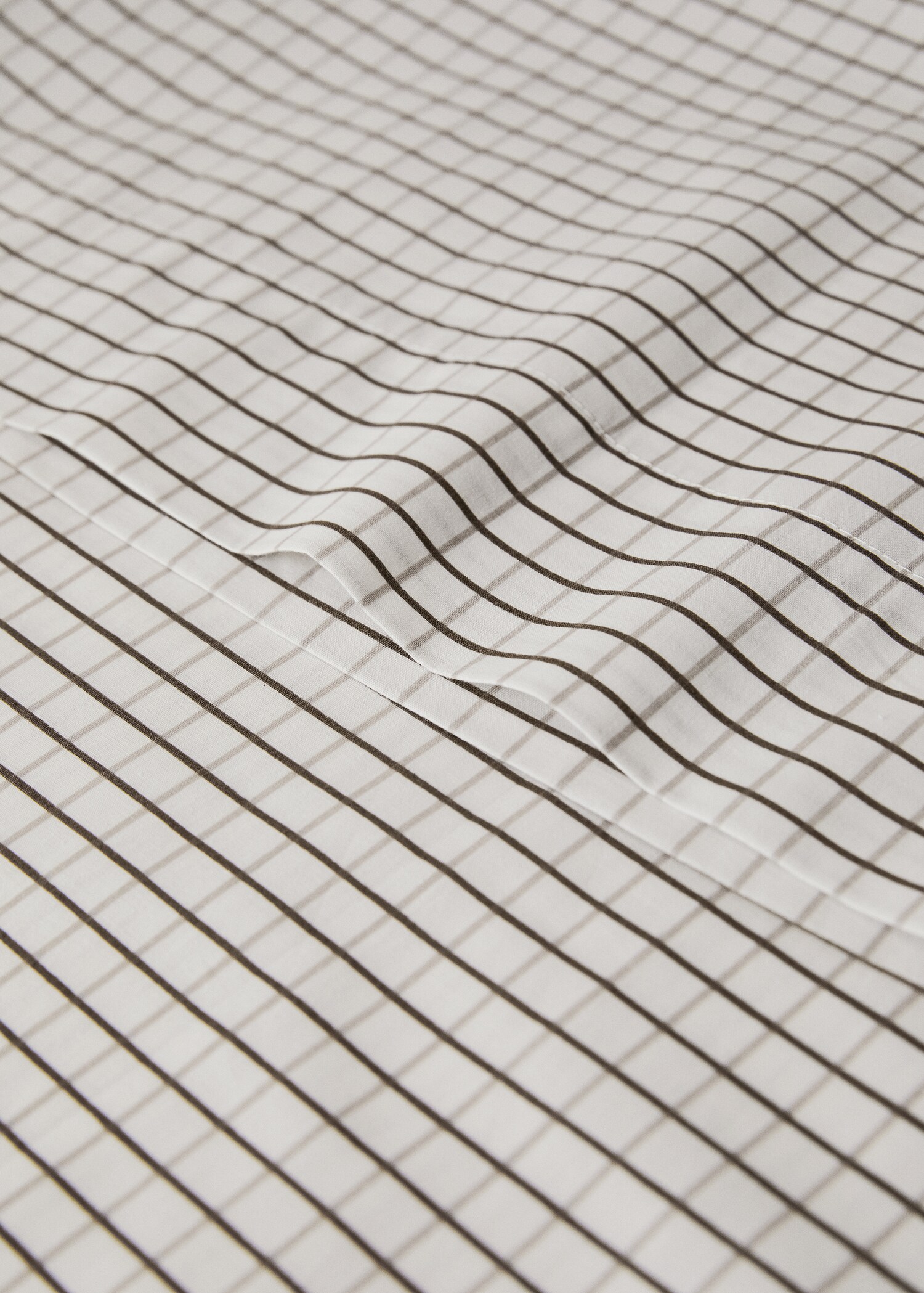 Percale cotton reversible mini-check pillowcase 45X110 cm - Details of the article 2