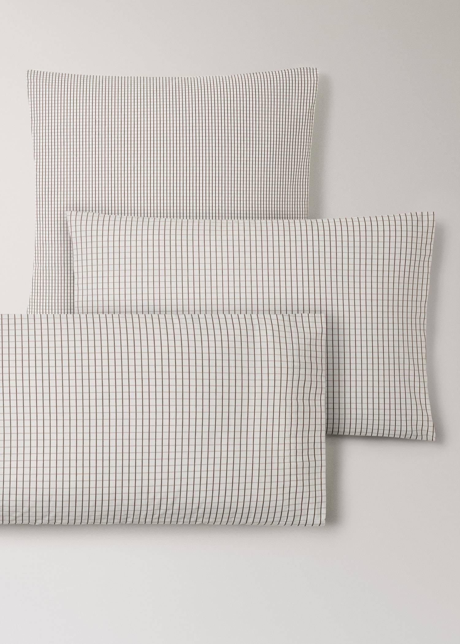 Percale cotton reversible mini-check pillowcase 45X110 cm - Details of the article 3