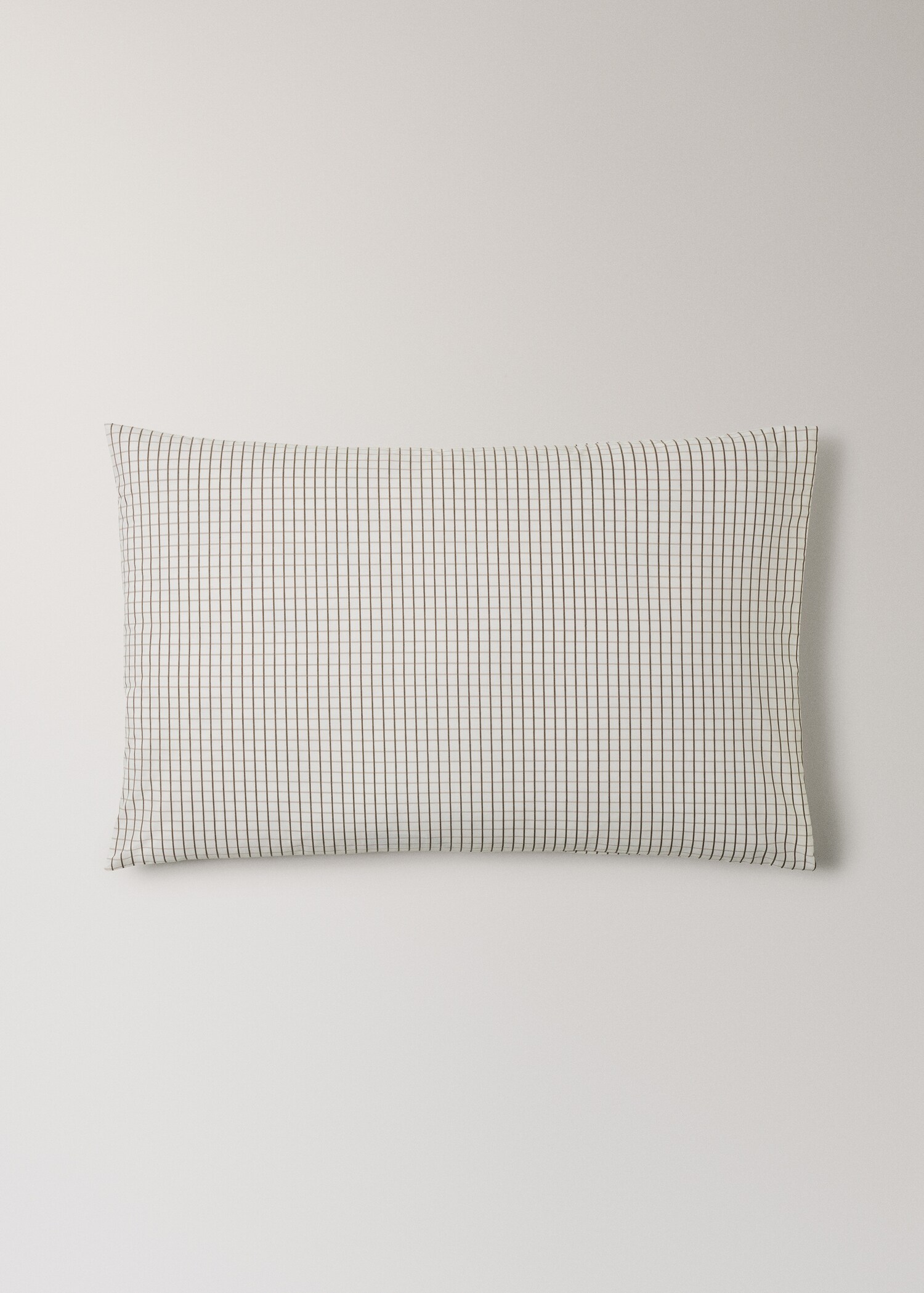 Two percale cotton reversible mini-check pillowcases 50x75 cm - Article without model