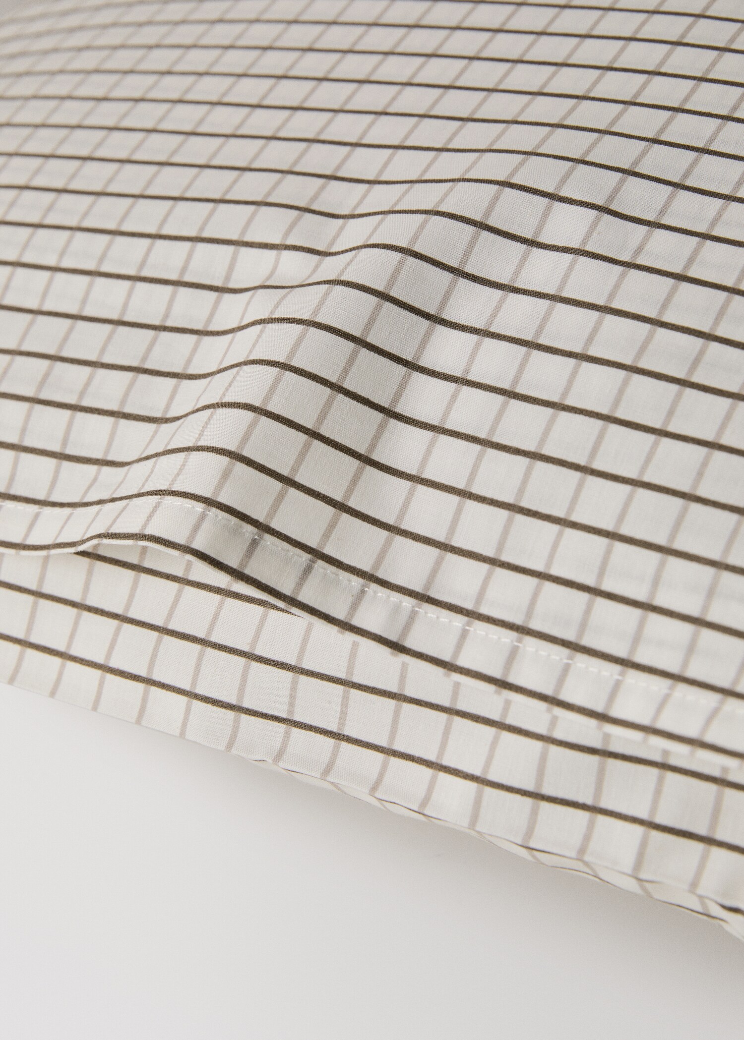 Two percale cotton reversible mini-check pillowcases 50x75 cm - Details of the article 3
