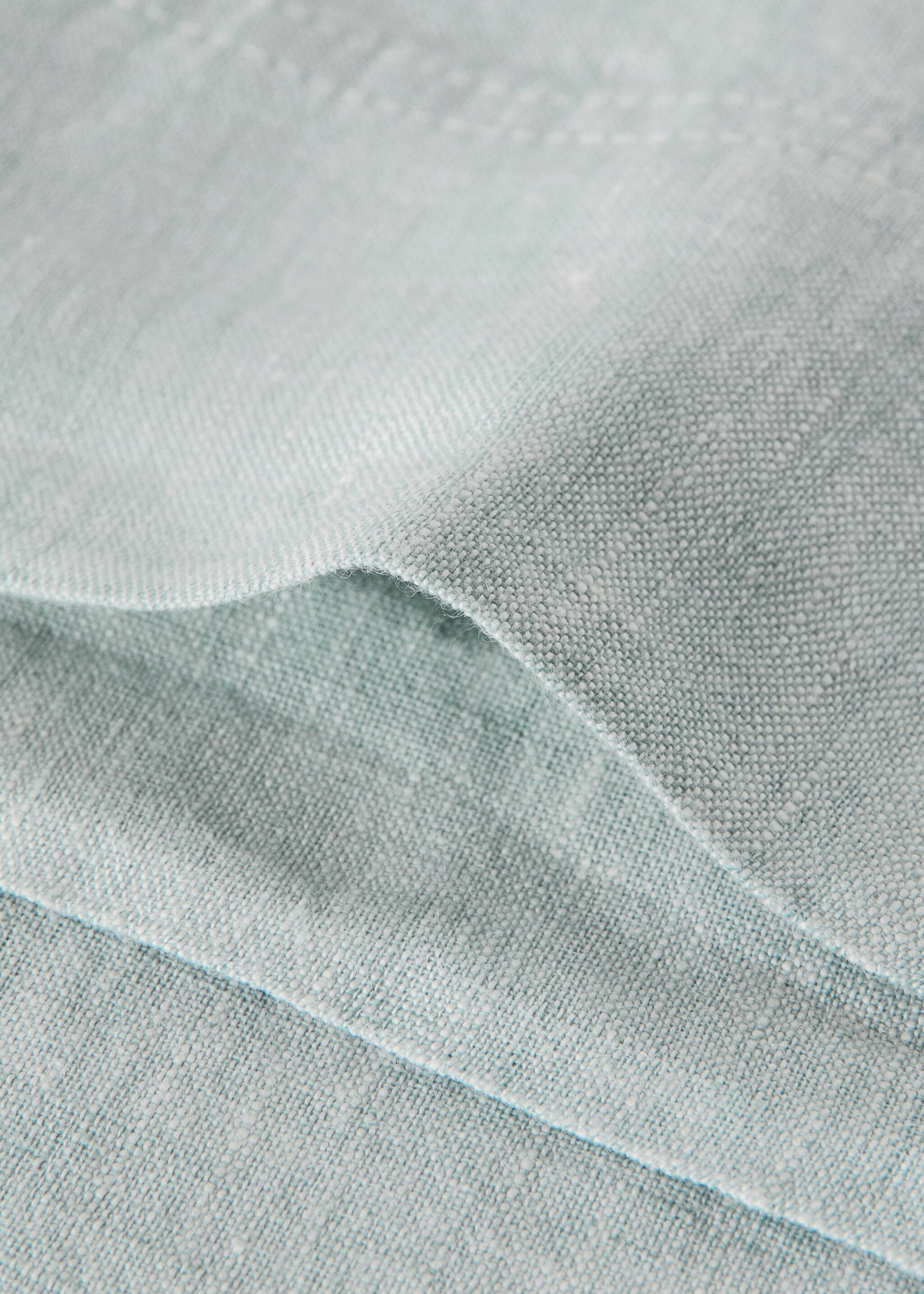 100% linen pillow case 45x110cm - Details of the article 1, Pastel Green. Ref: 27023739-00.