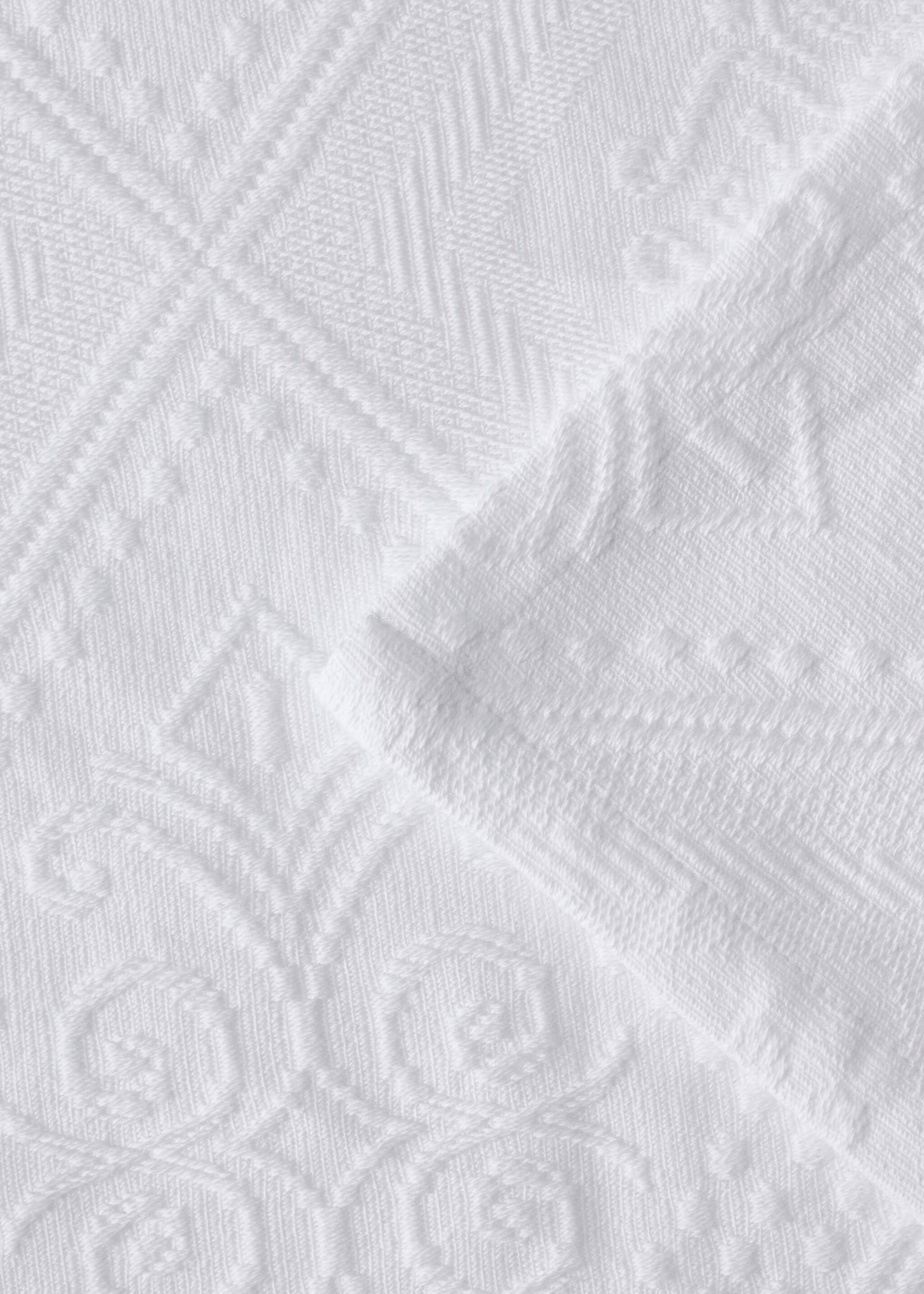 Pre-shrunk jacquard bedspread 300g for 180/200cm bed - Details of the article 1, White. Ref: 27023743-00.