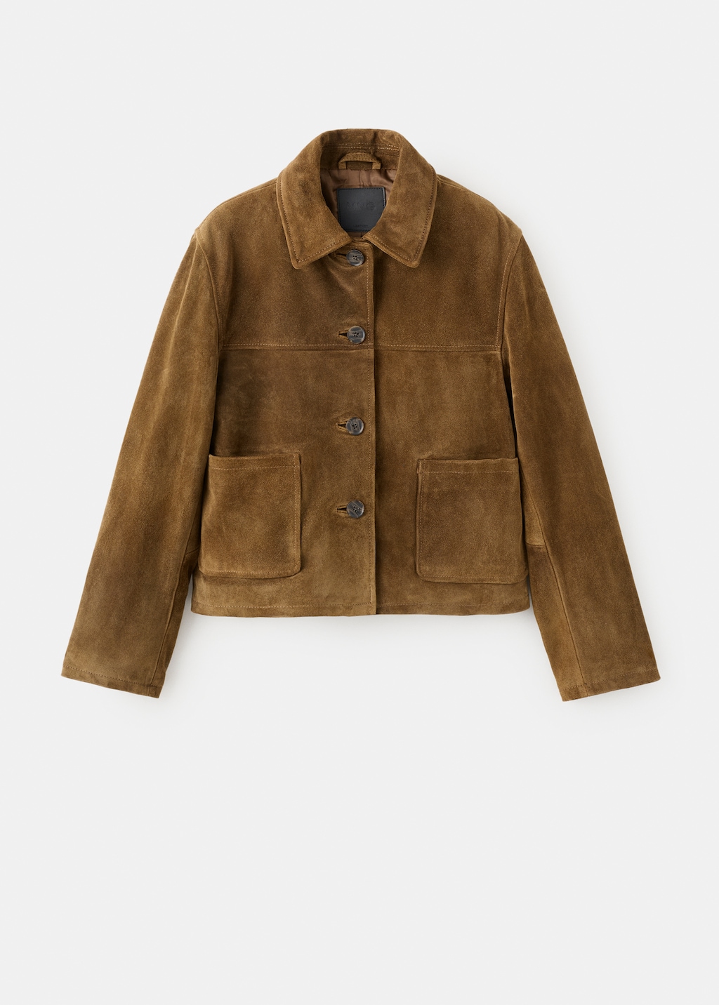 Suede leather jacket with buttons - image 3