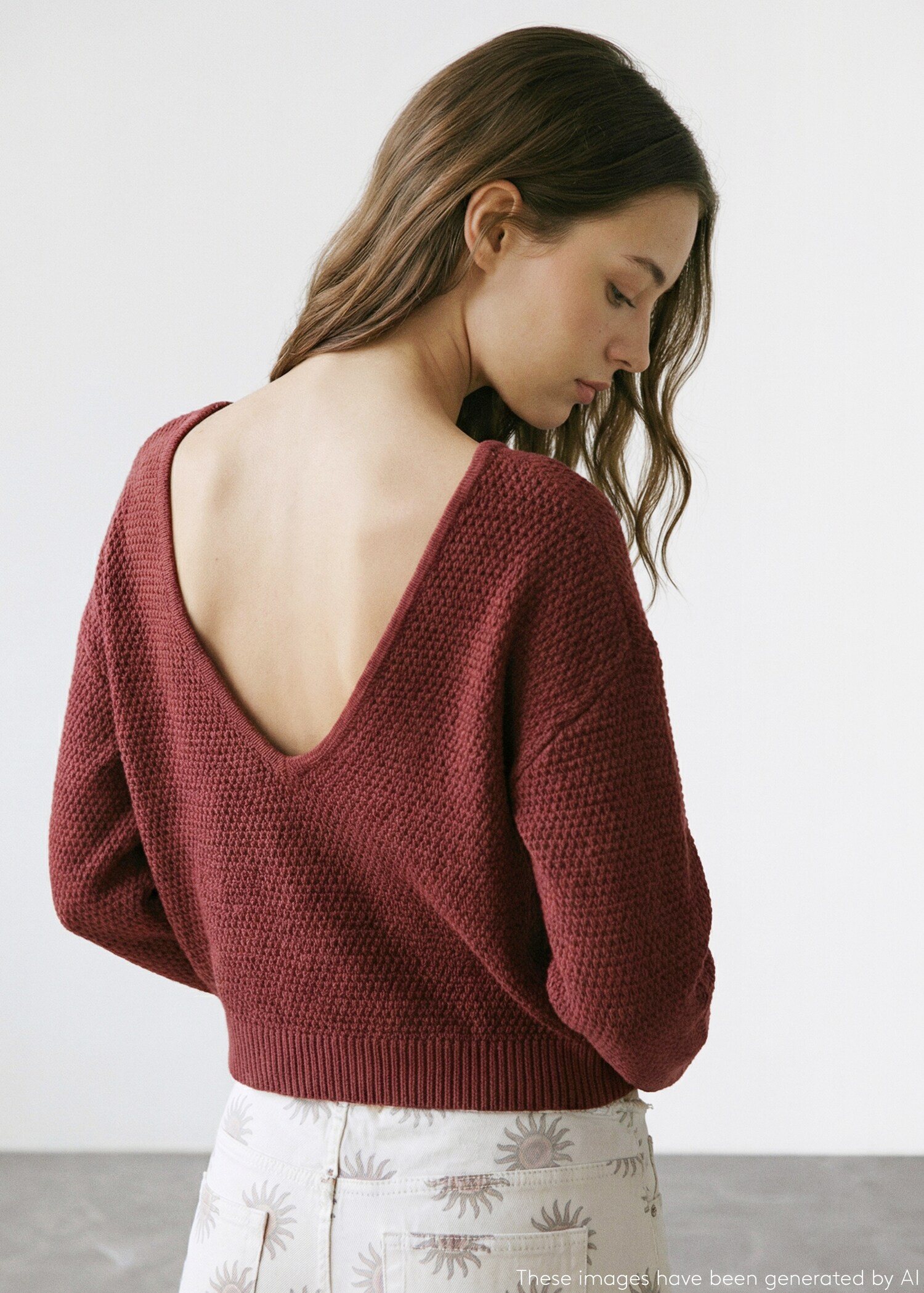 Medium-knit sweater - Reverse of the article