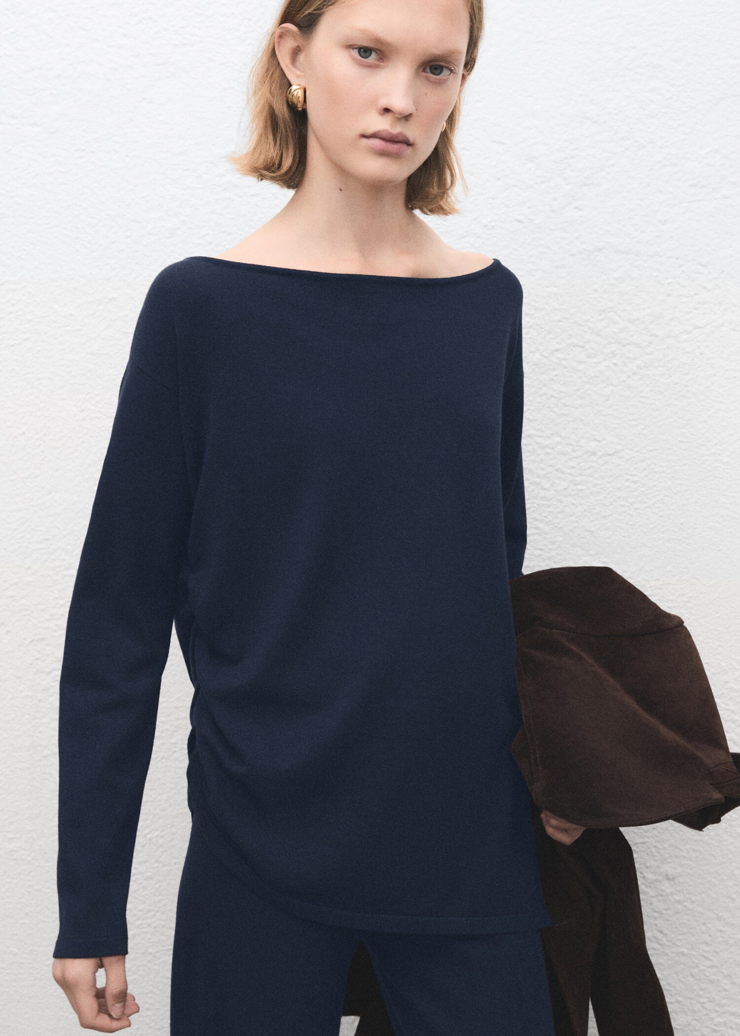 Pull maille col bateau - Plan moyen