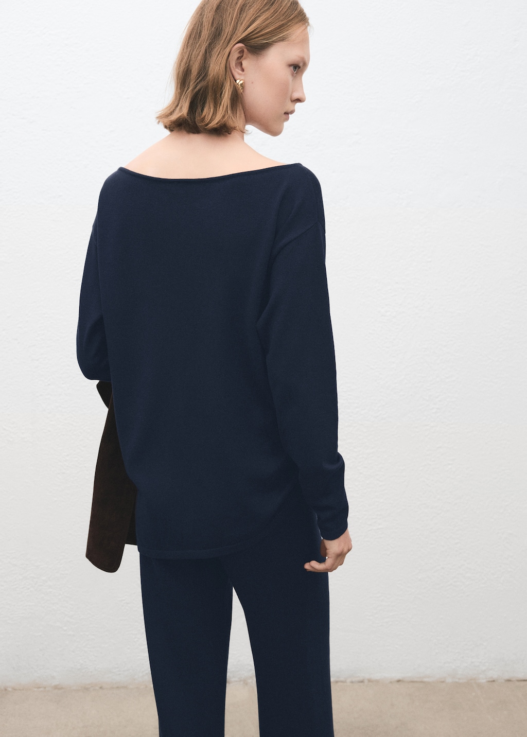 Boat-neck knitted sweater - image 3