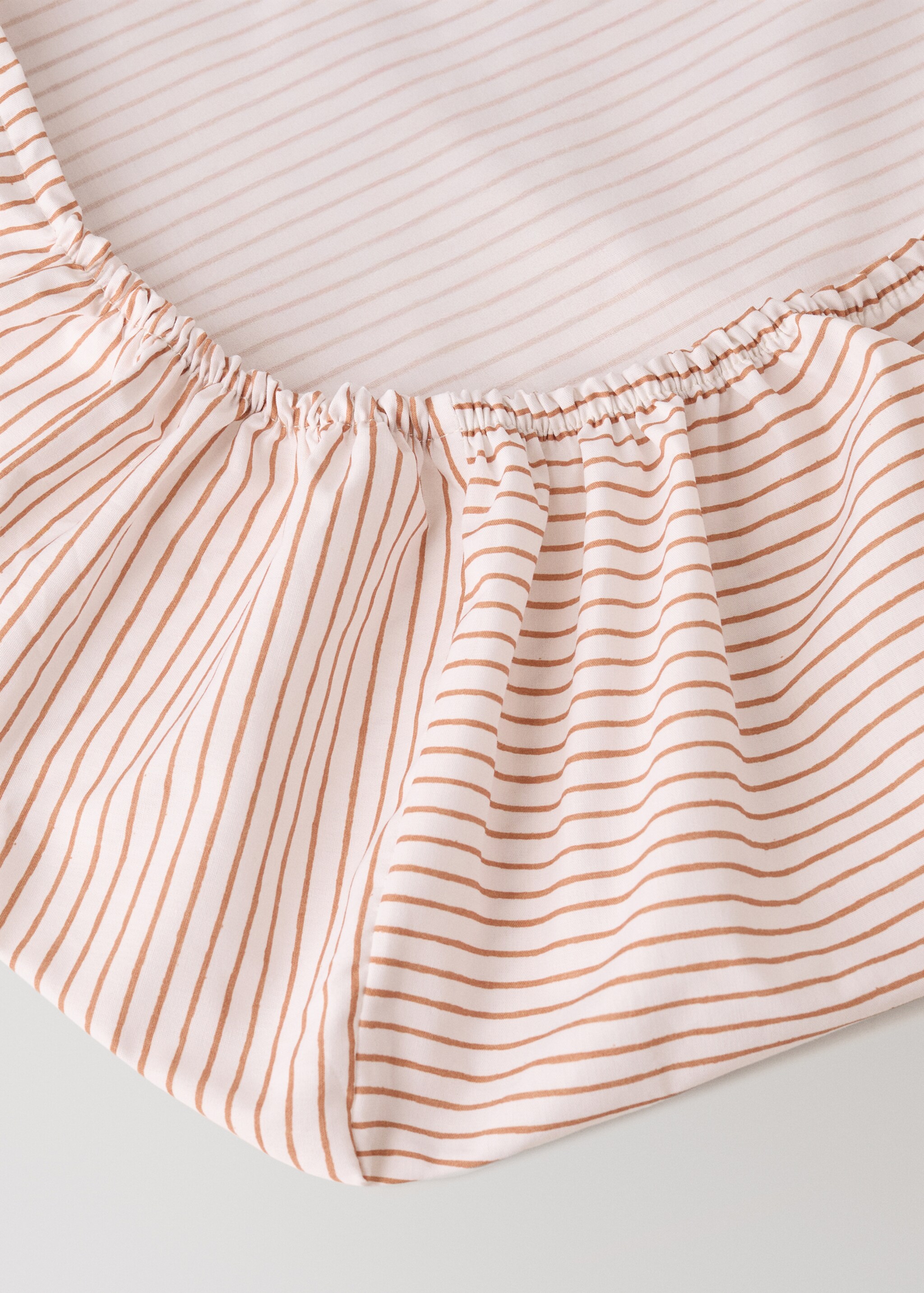 Sábana bajera infantil algodón percal rayas cama 90 cm - Detalle del artículo 1, Rojo anaranjado. Ref: 27024061-00.