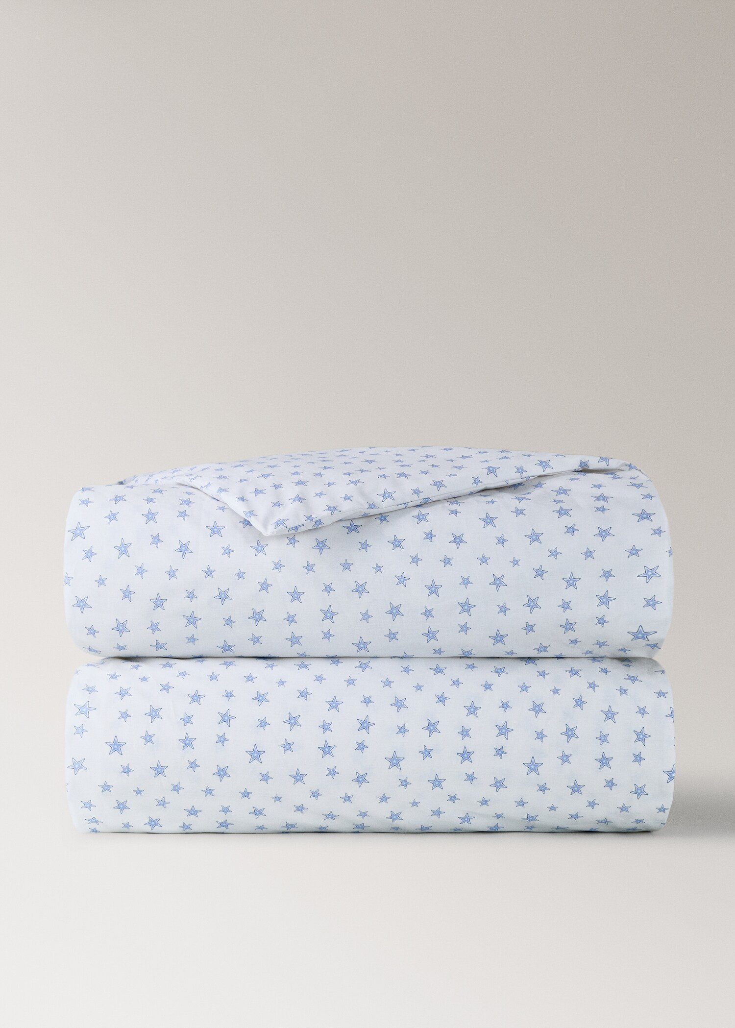 Children's star print percale cotton duvet cover for a 90 cm bed - Article without model