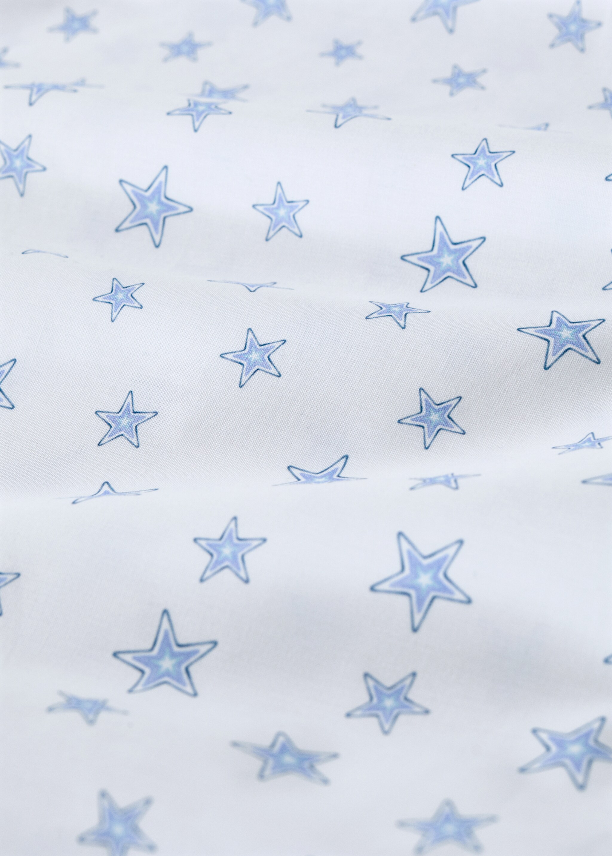 Children's star print percale cotton duvet cover for a 90 cm bed - Details of the article 1, Blue. Ref: 27024063-00.