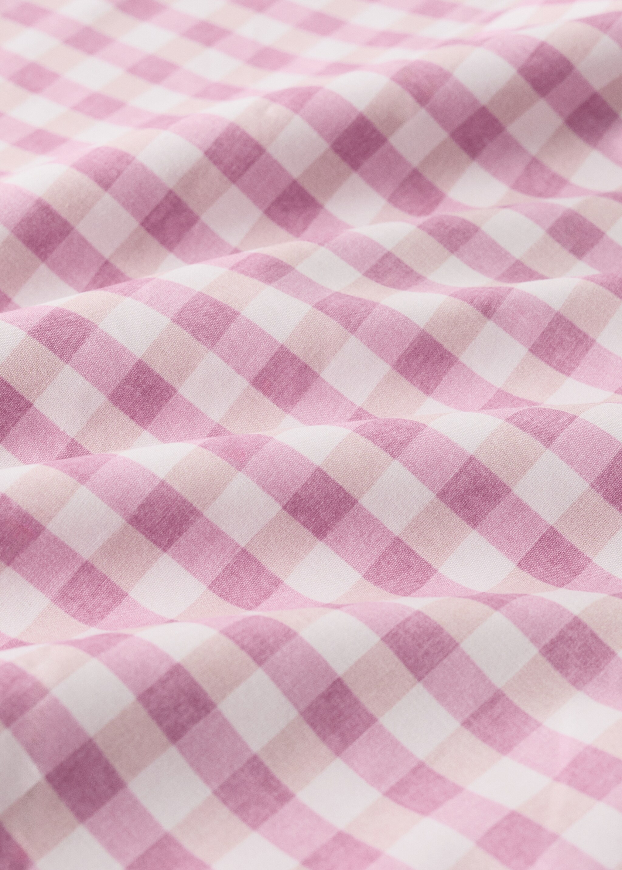 Cotton gingham duvet cover Single Bed - Details of the article 1, Pink. Ref: 27024064-00.