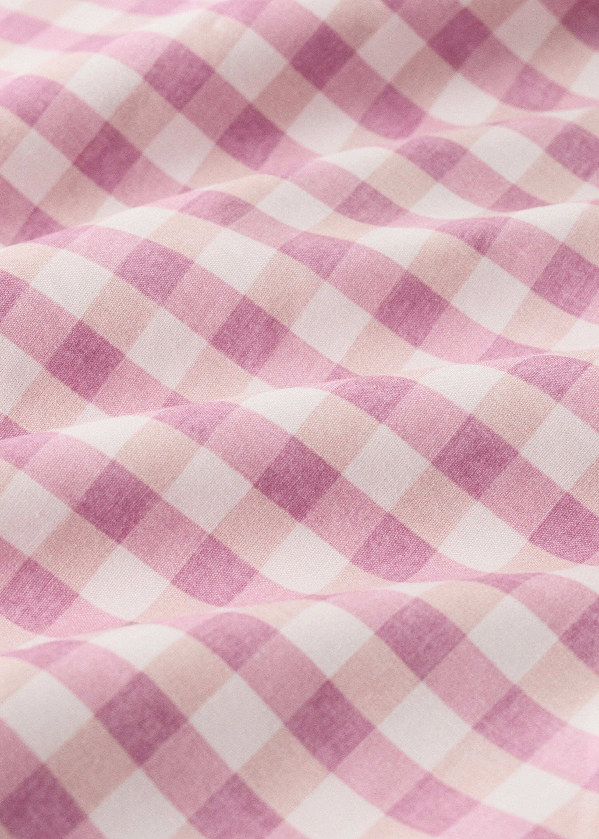 Vichy check cotton crib duvet cover - Details of the article 1, Pink. Ref: 27024065-00.