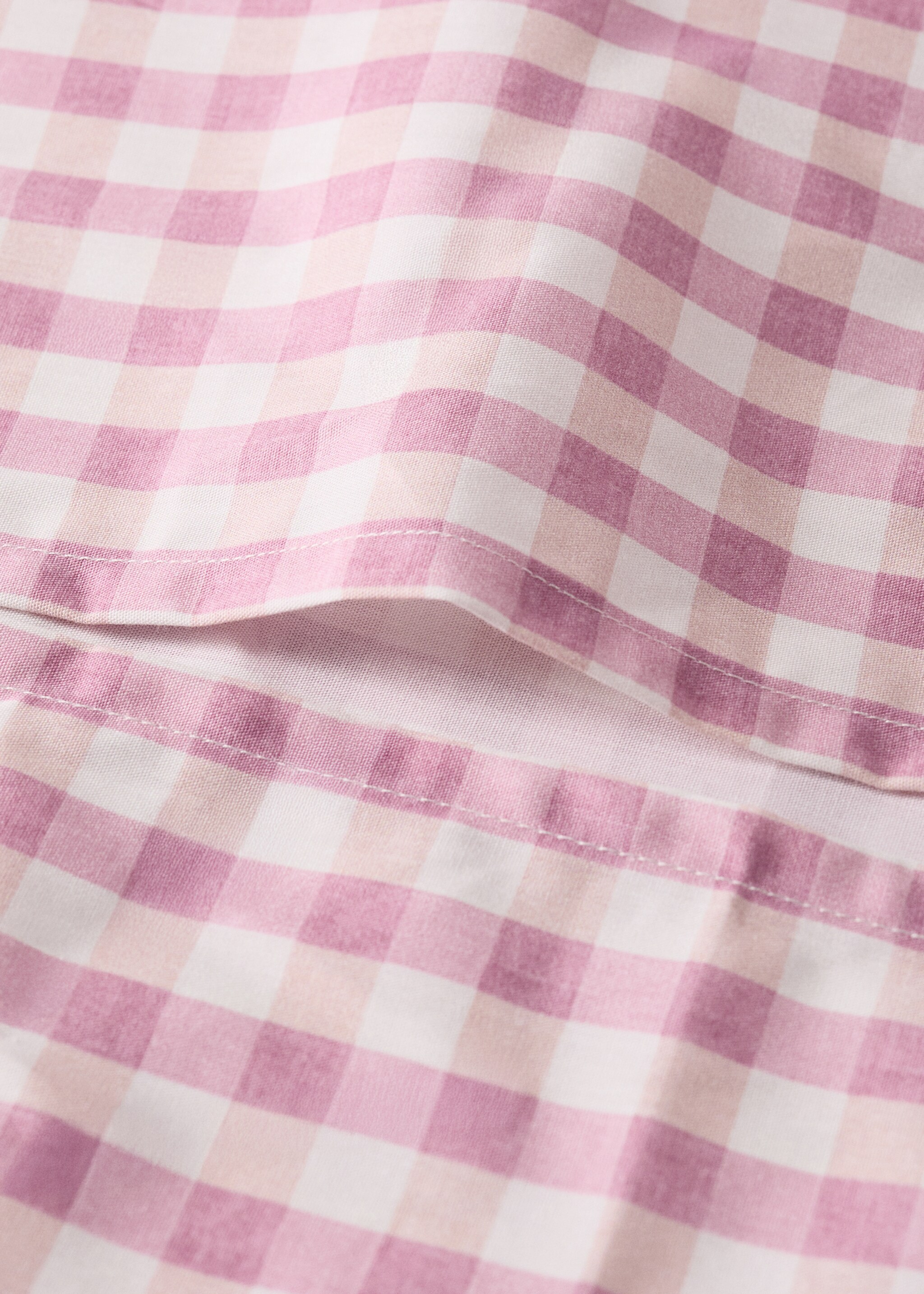 Vichy check cotton crib duvet cover - Details of the article 2, Pink. Ref: 27024065-00.