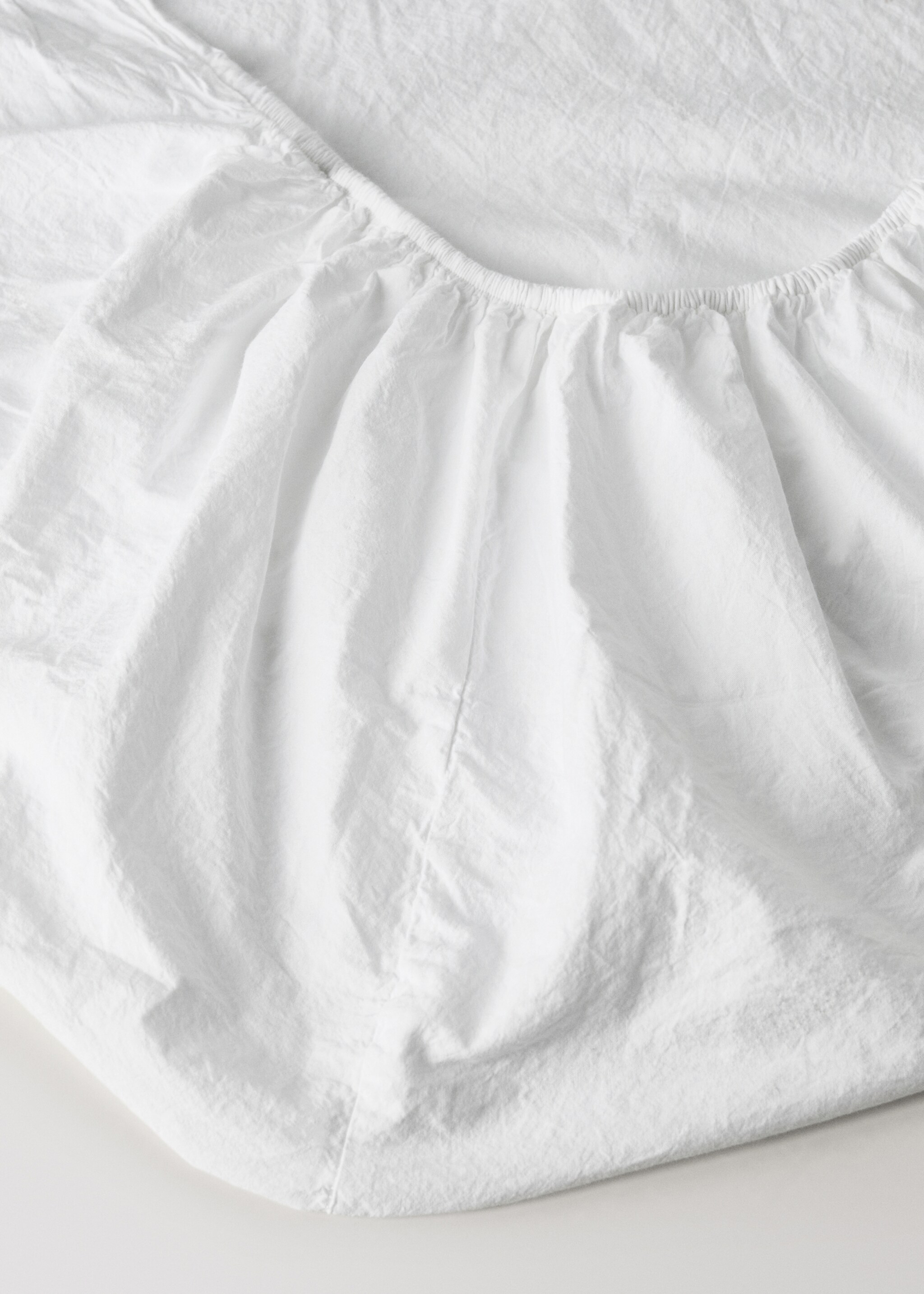 Kinderhoeslaken percal garment-washed Bed 90 cm - Detail van het artikel 1, Wit. Ref: 27024069-00.