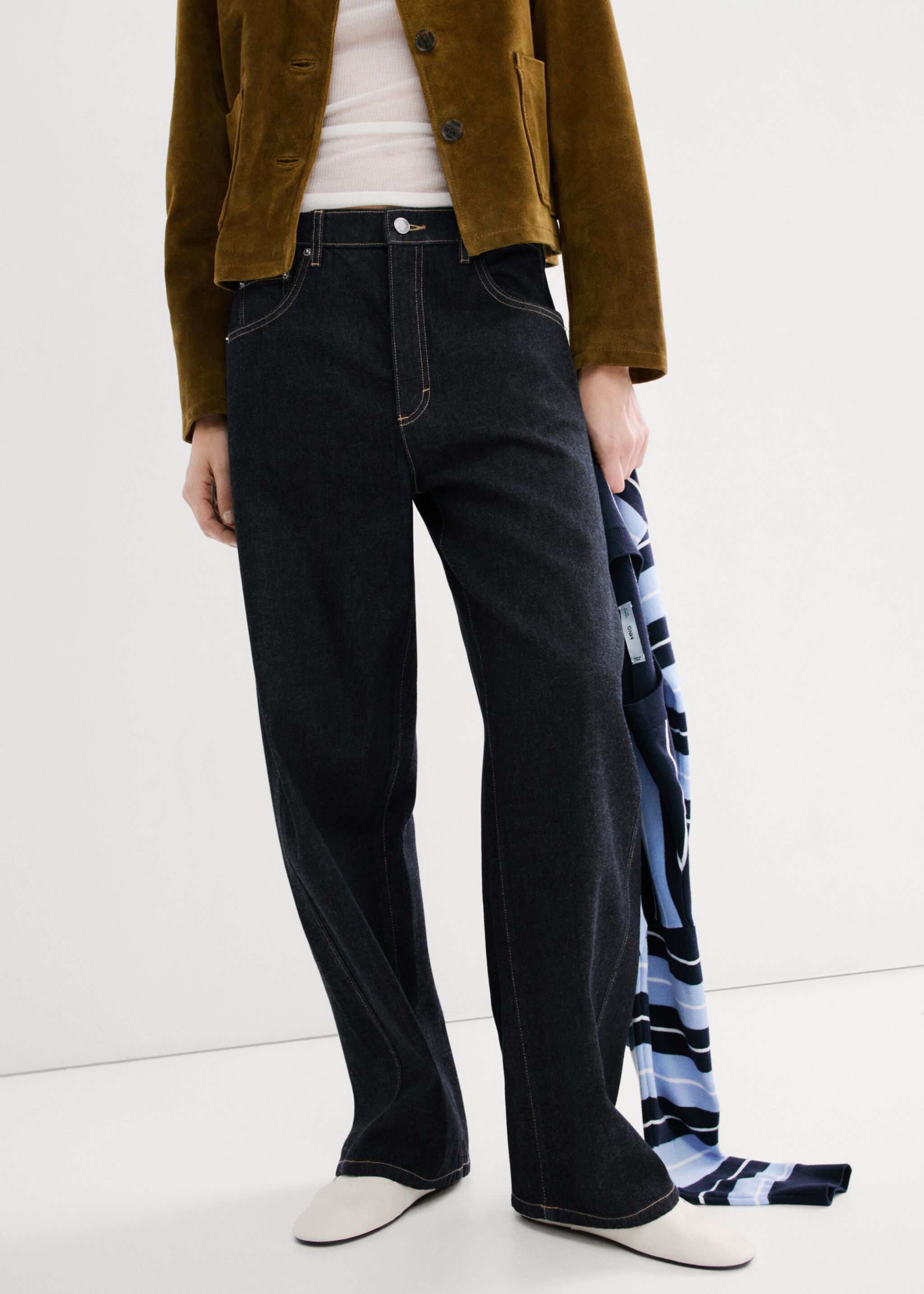 Low-rise balloon jeans - Medium plane, Open Blue. Ref: 27024080-00.