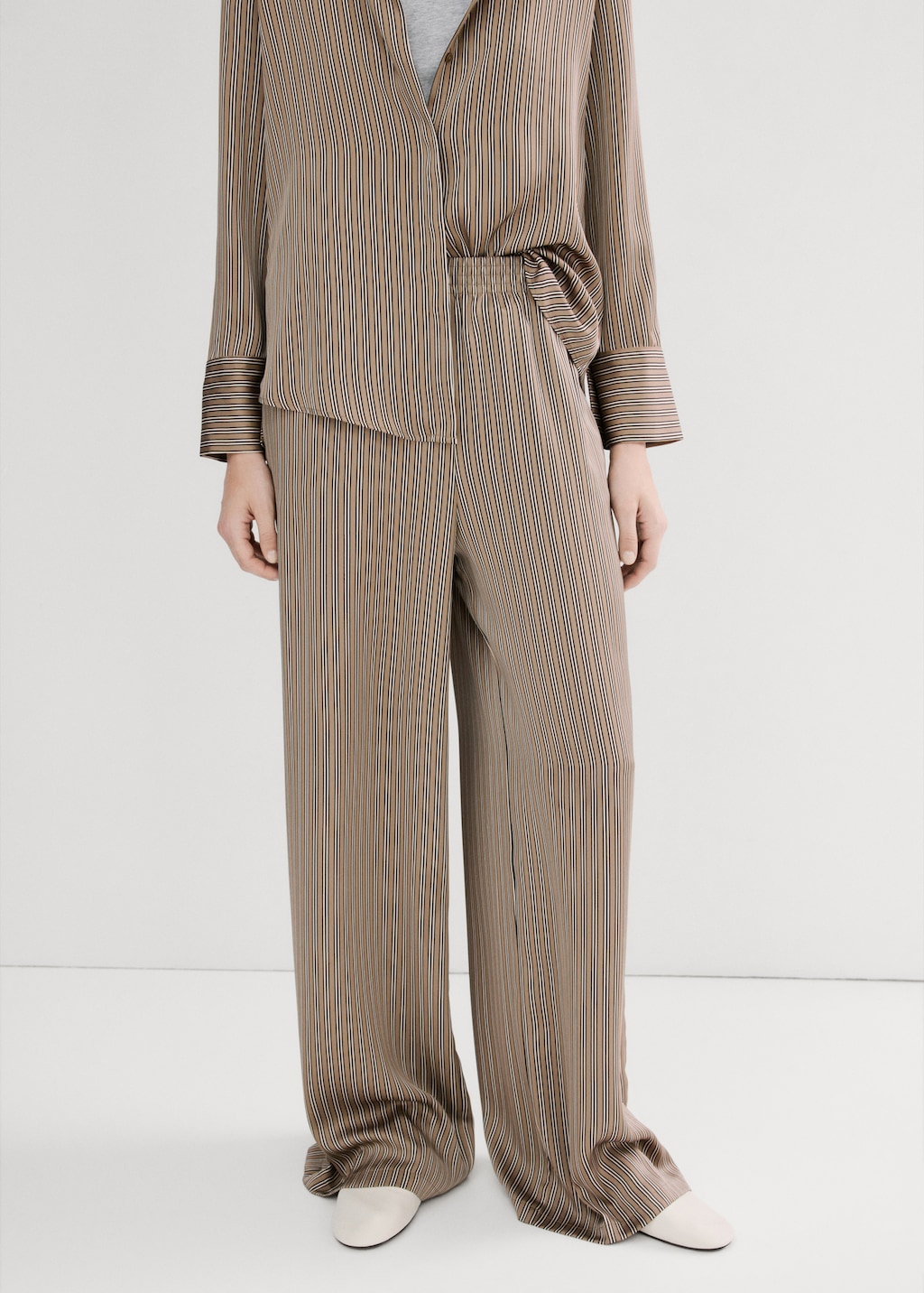 Satin striped trousers - image 4