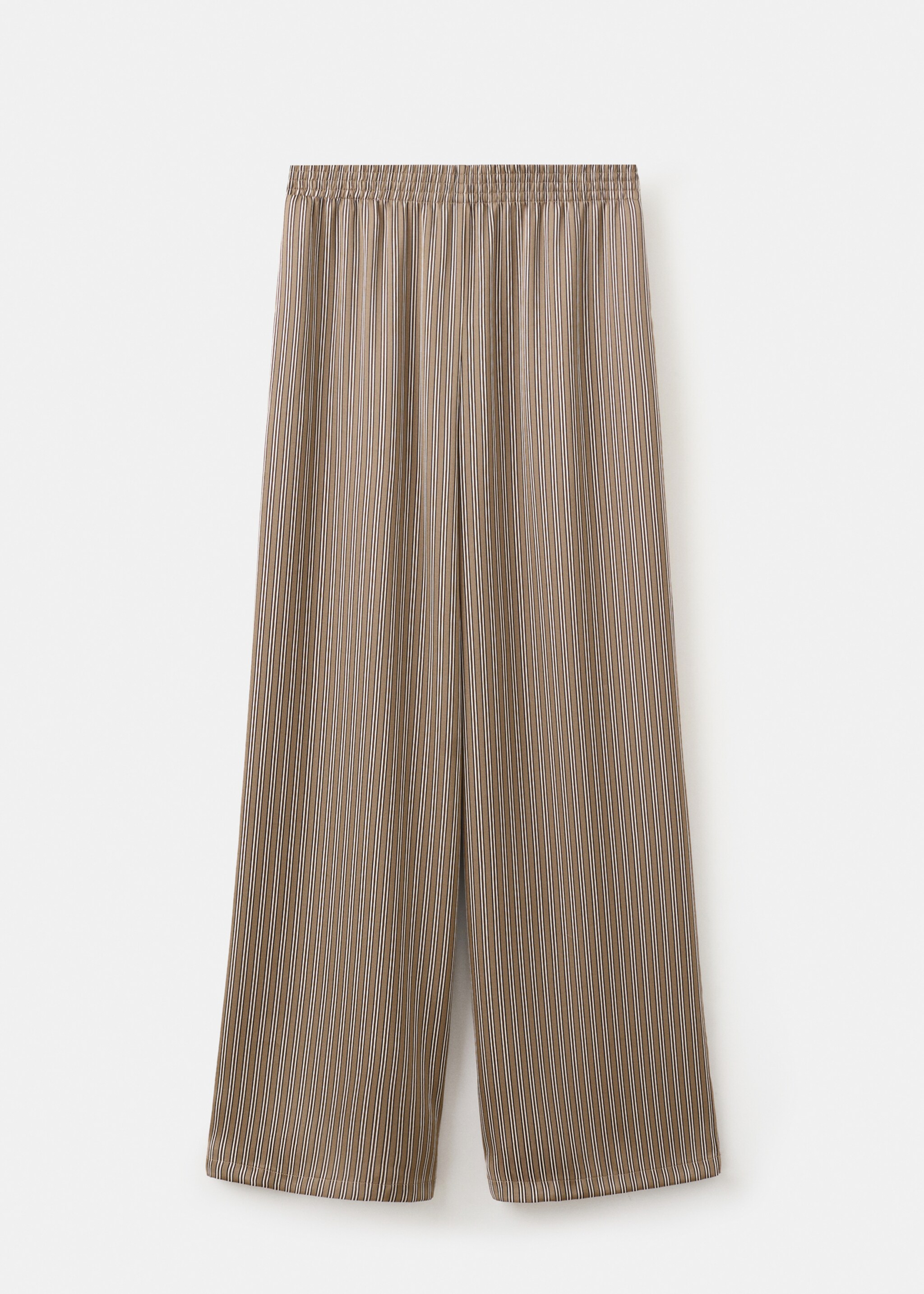 Satin striped trousers - Article without model, Medium Brown. Ref: 27024082-00.