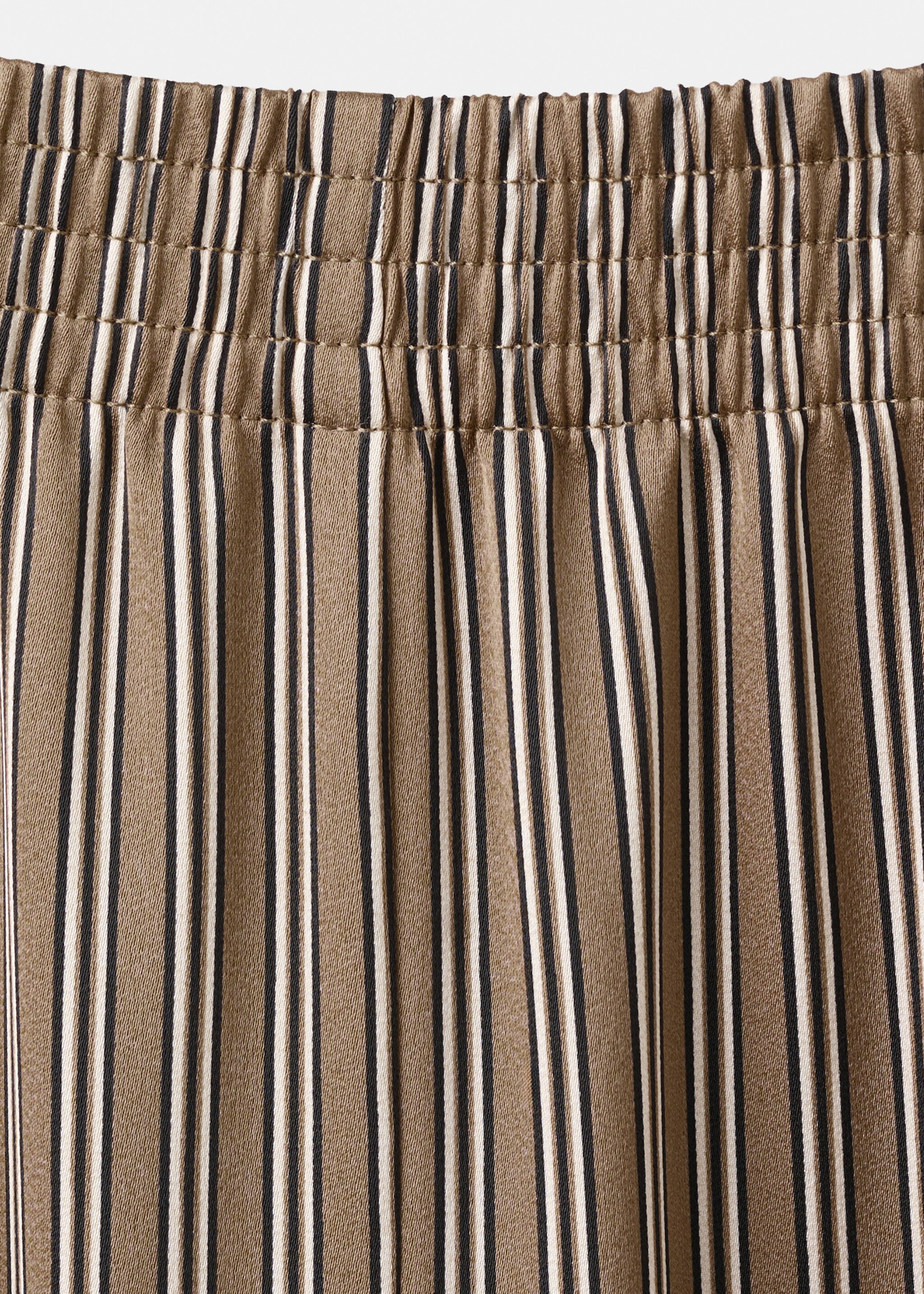 Satin striped trousers - Details of the article 8, Medium Brown. Ref: 27024082-00.