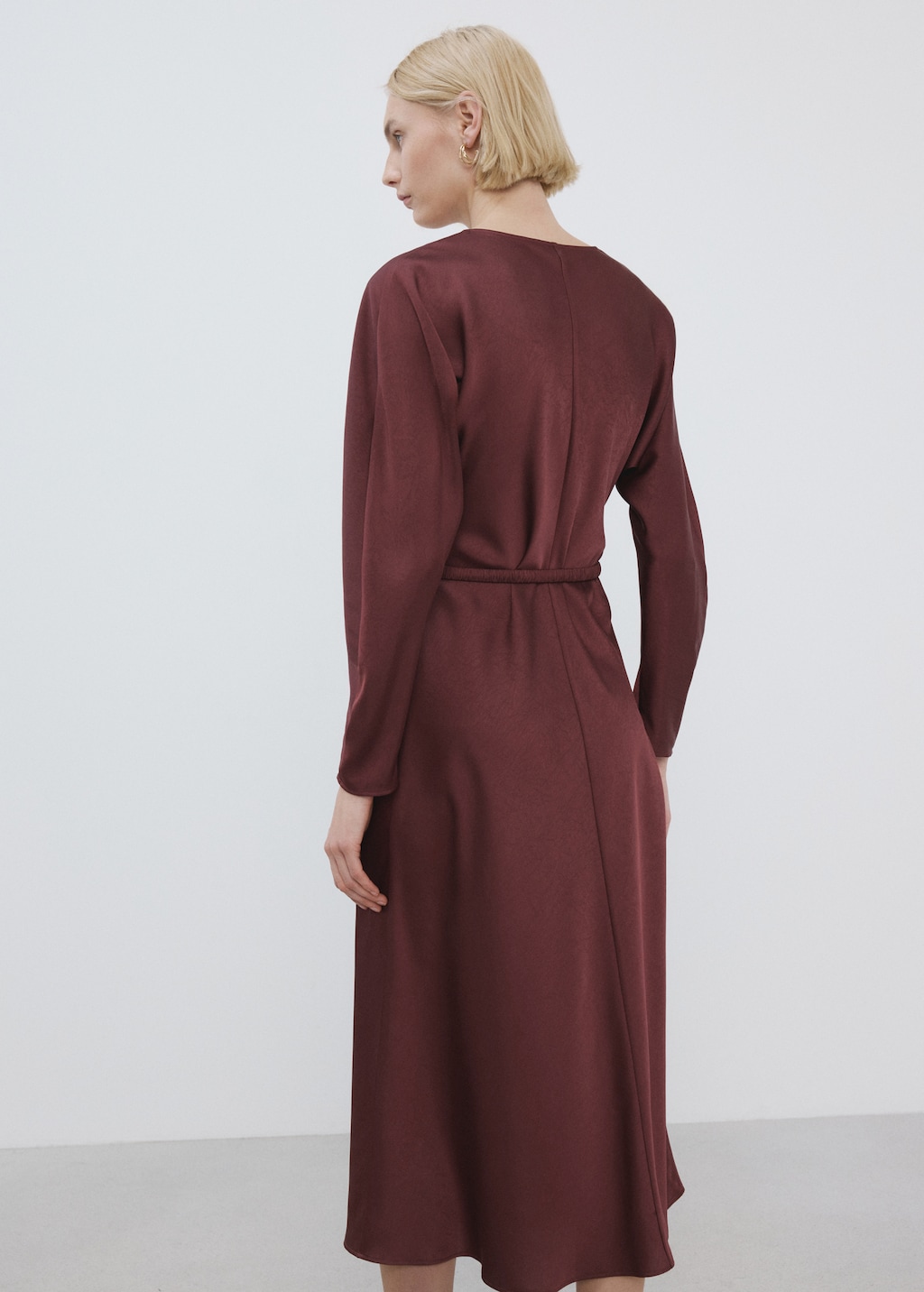 Belted V-neck dress - image 3