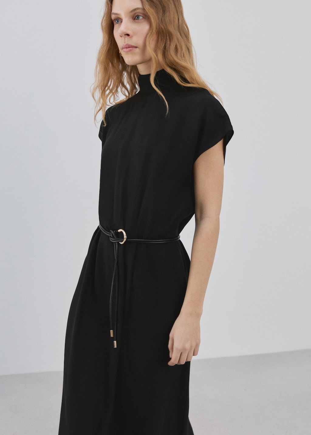 Lyocell dress with belt