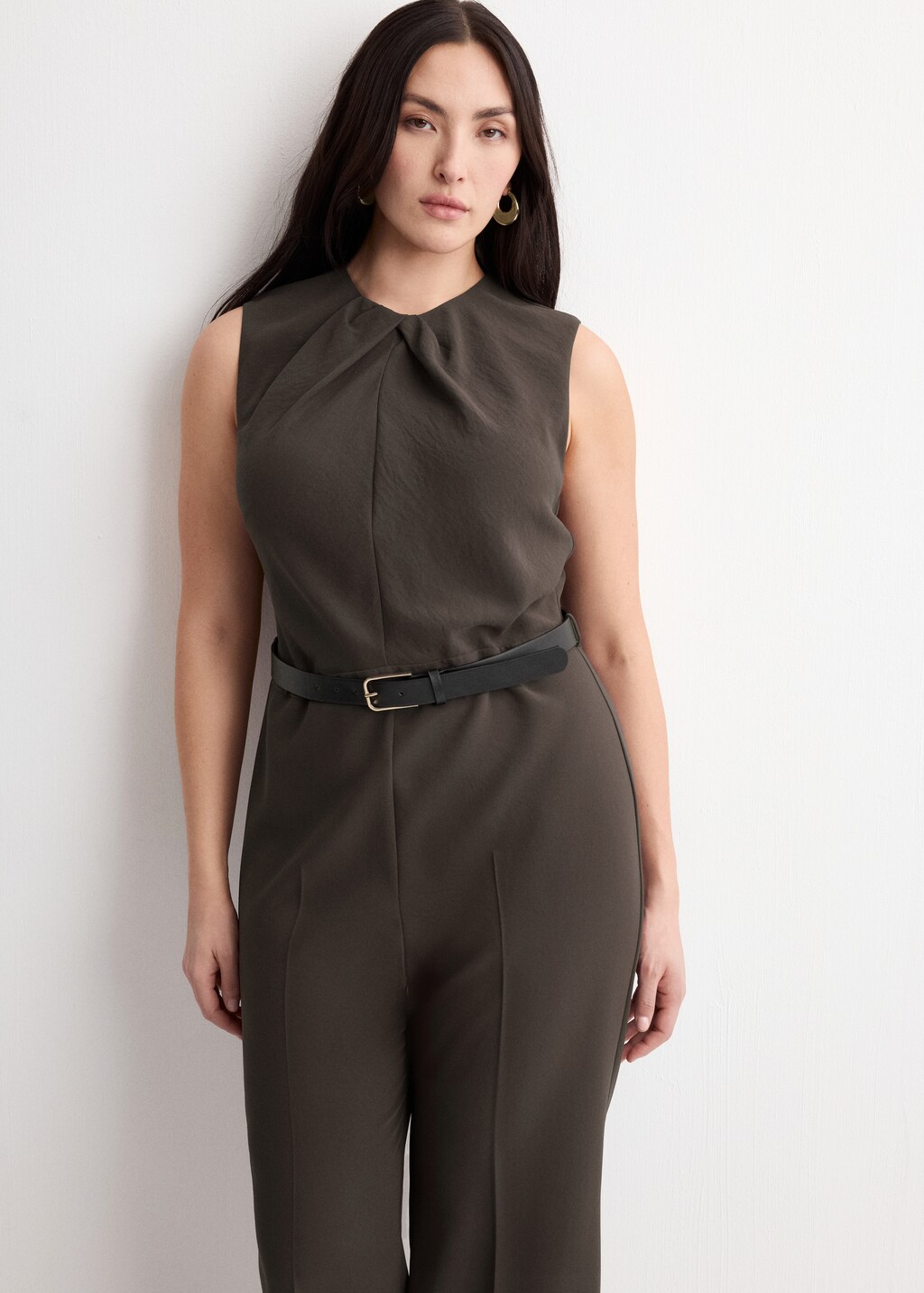 Mango Jumpsuit with draped detail belt