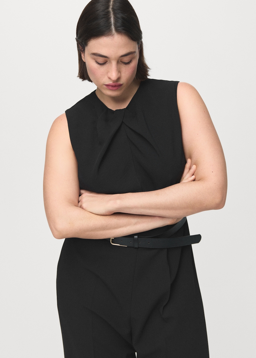 Mango Jumpsuit with draped detail belt