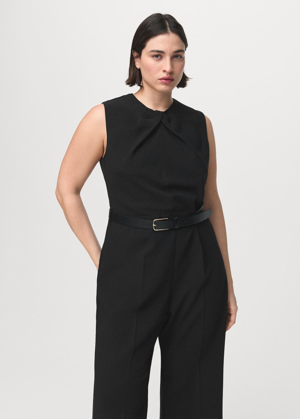 Mango Jumpsuit with draped detail belt