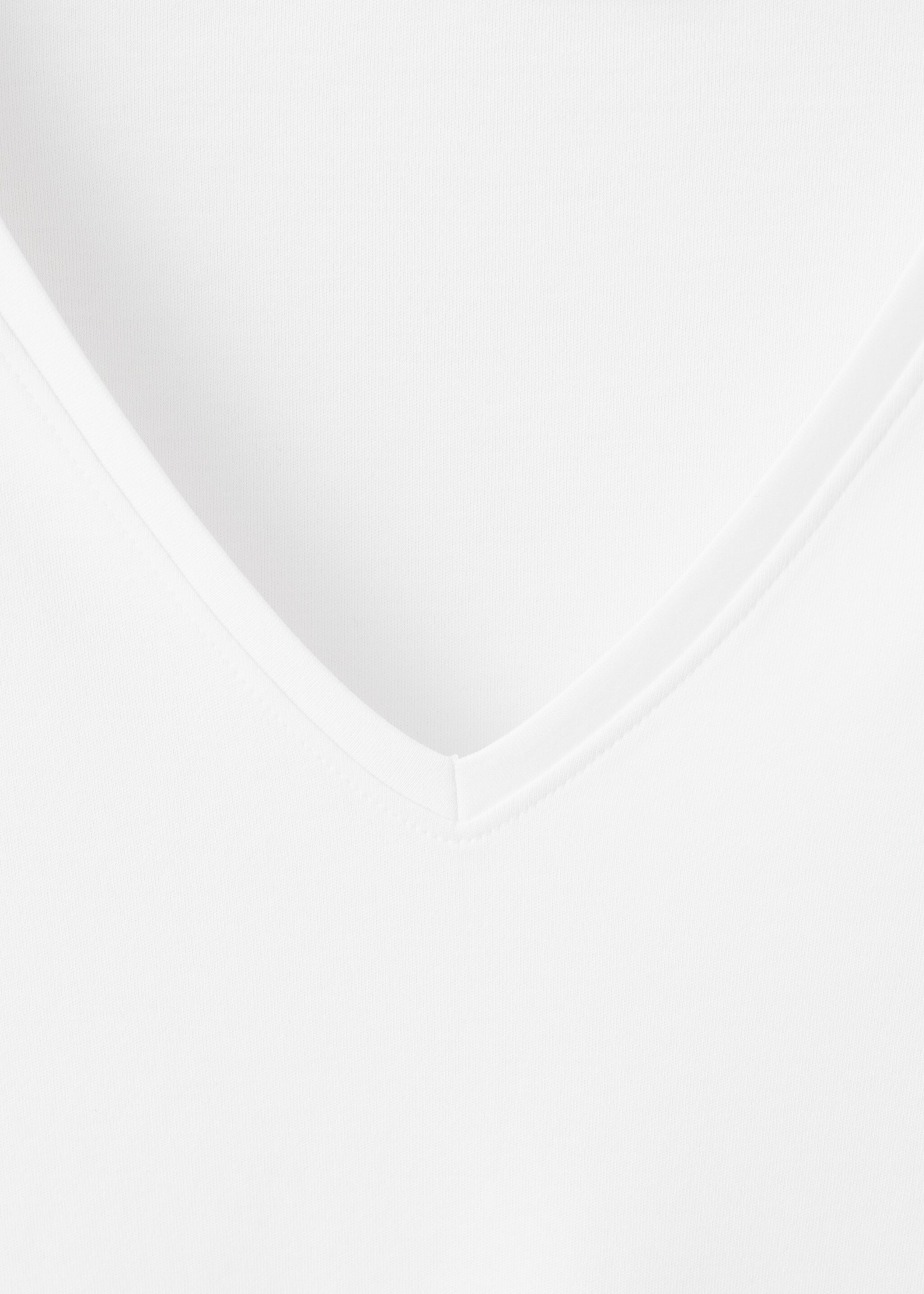 T-shirt coton col en V - Détail de l'article 8, Blanc. Ref: 27024092-00.