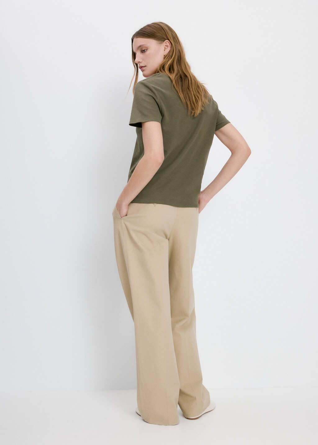 Mango V-neck cotton T-shirt