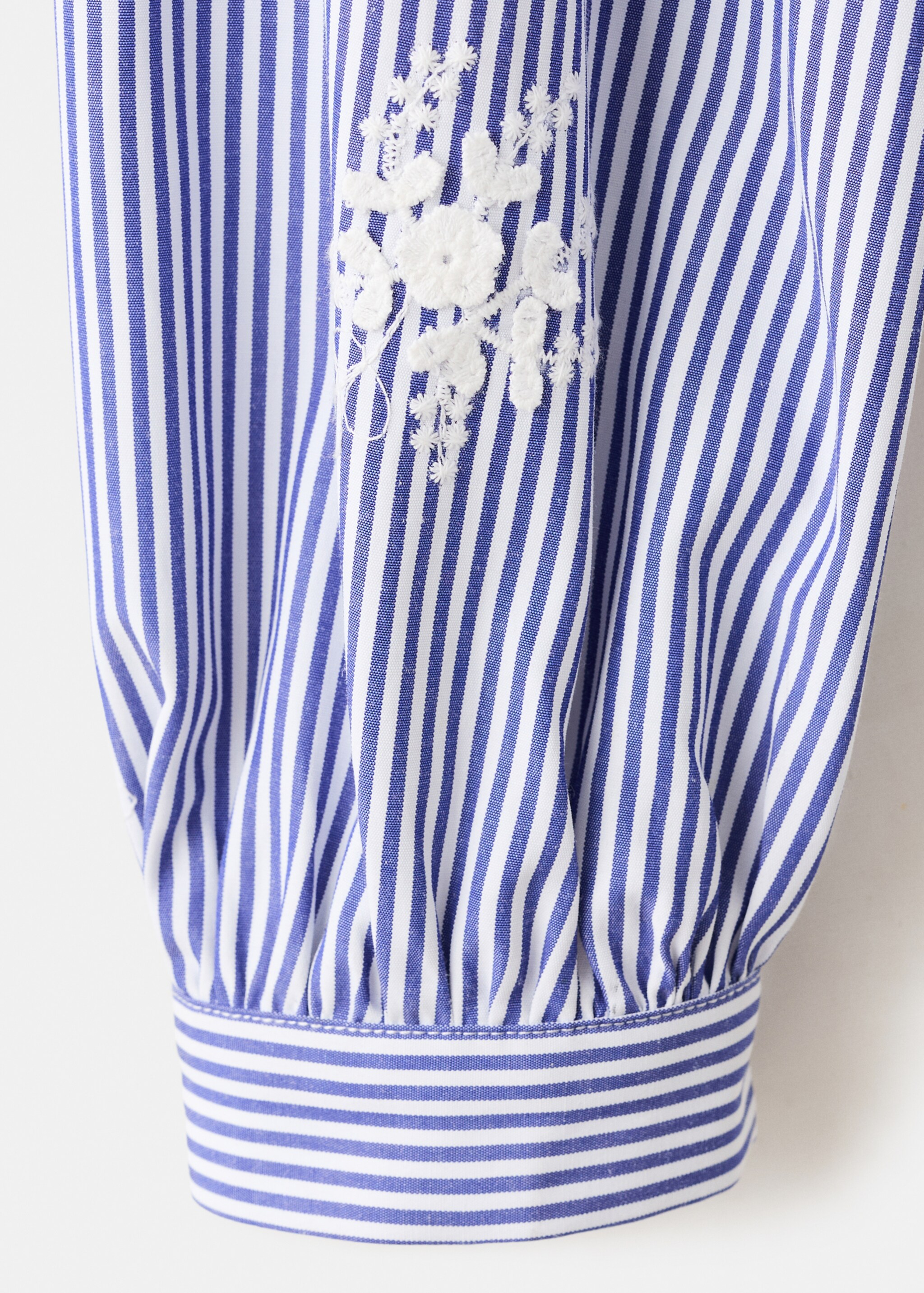 Embroidery striped shirt - Details of the article 0, Sky Blue. Ref: 27024093-00.