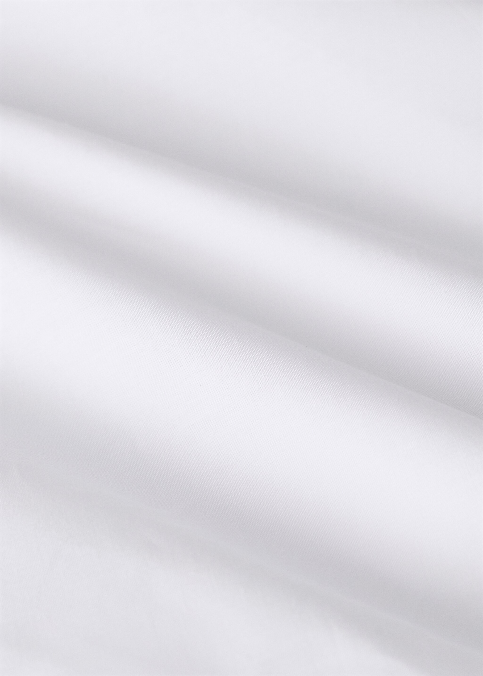 Cotton percale top sheet with hemstitch Single Bed - Details of the article 2, White. Ref: 27024094-00.