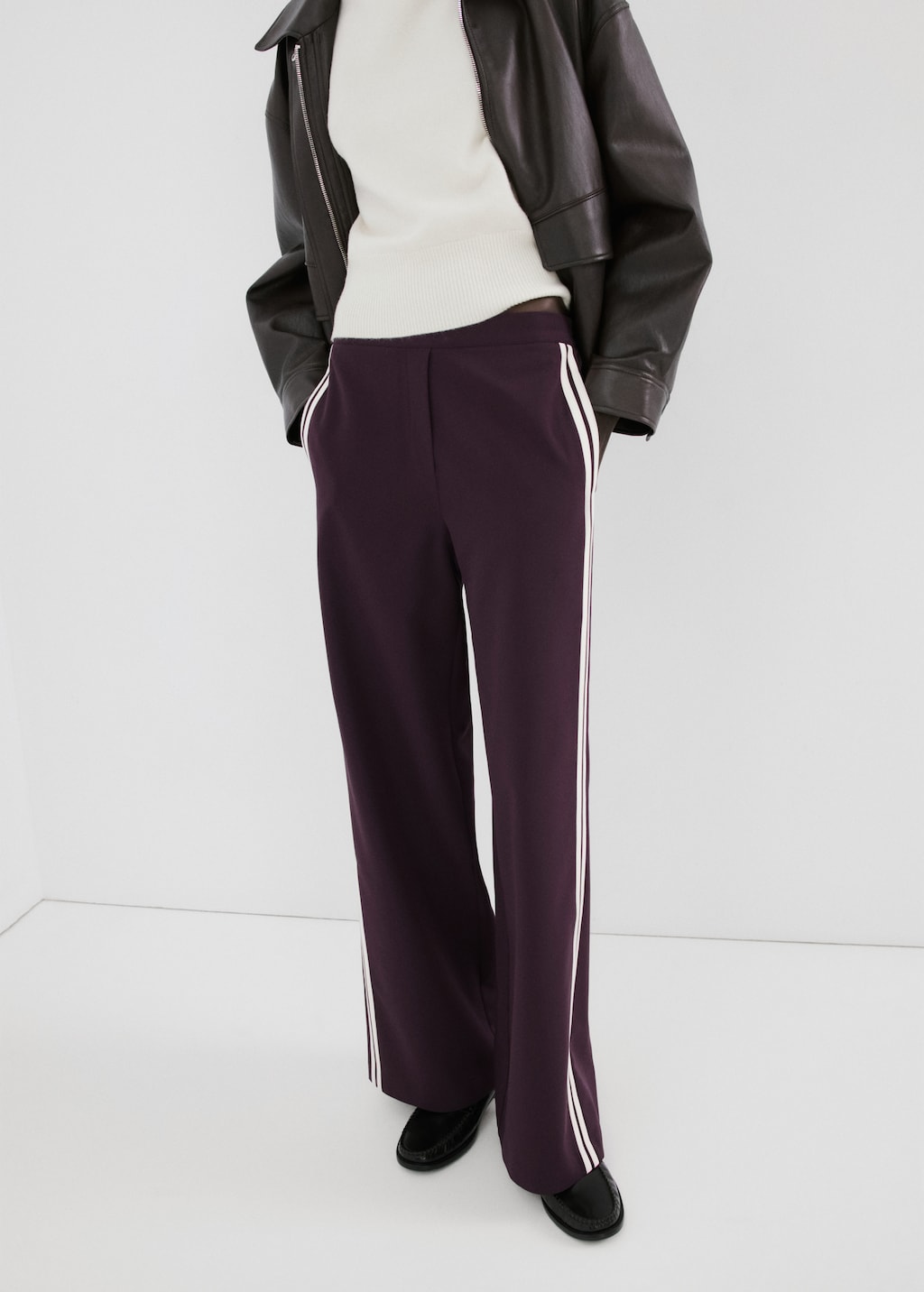 Combined striped trousers