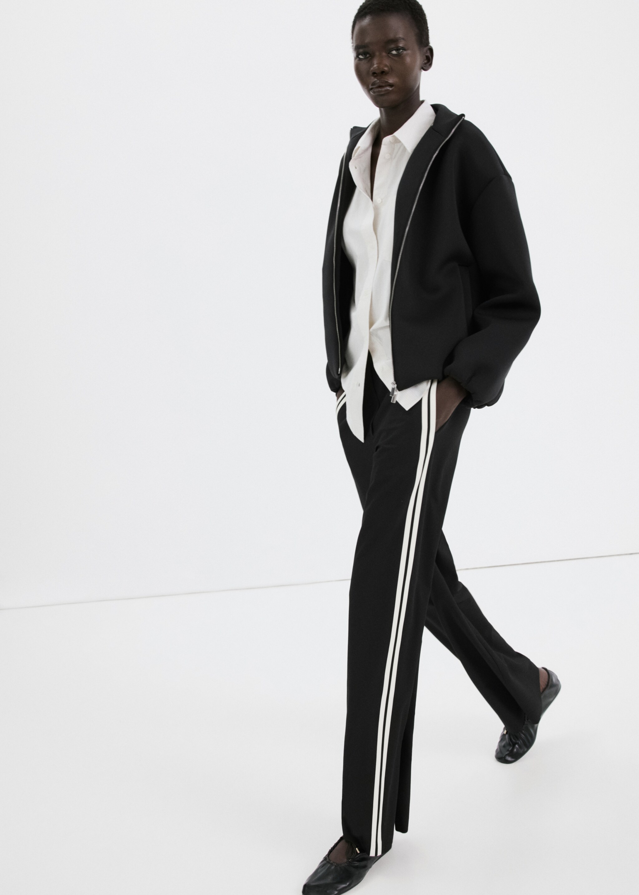 Pantalon combiné rayures - Détail de l'article 2, Noir. Ref: 27024096-00.