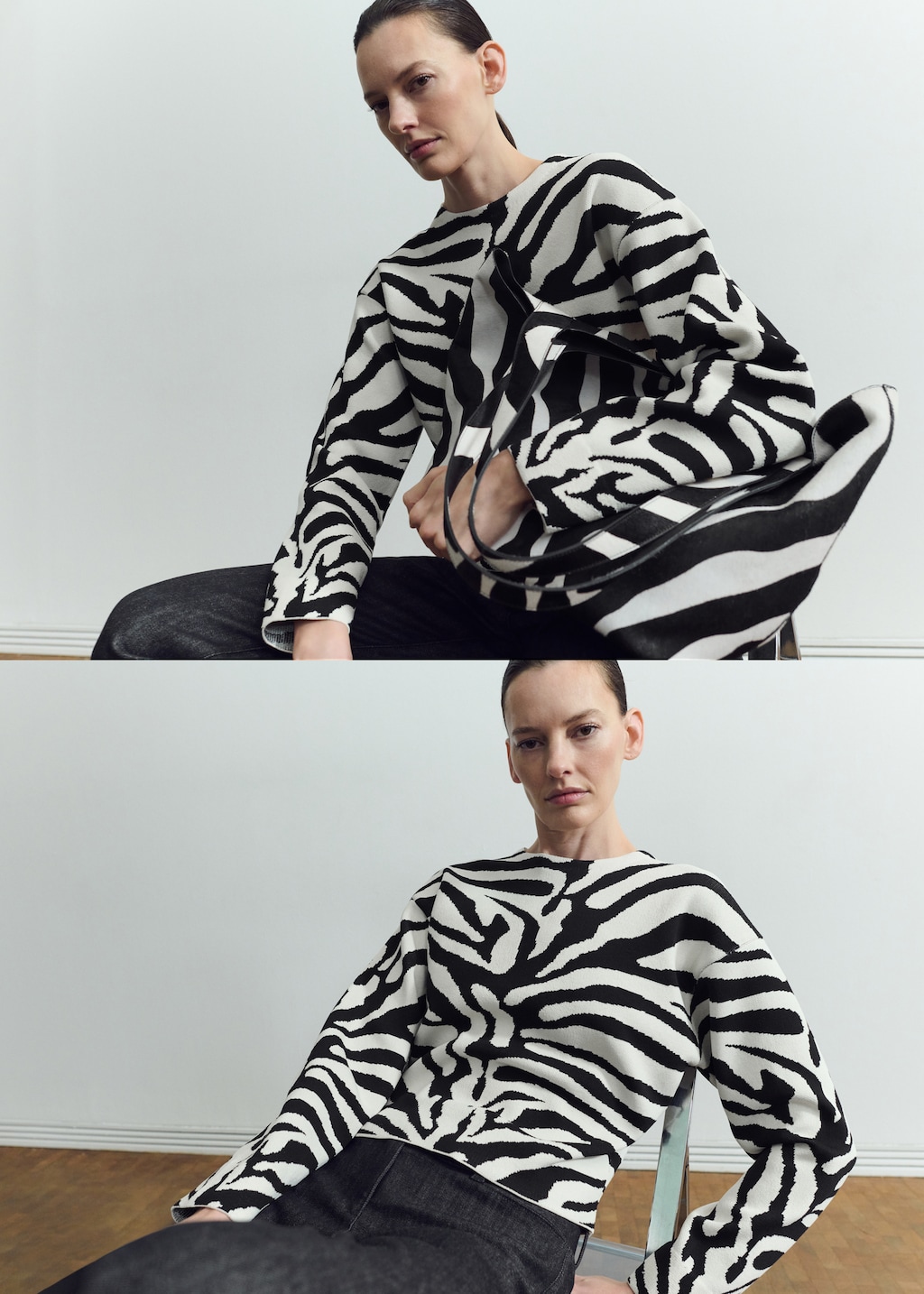 Mango Zebra print knit jersey