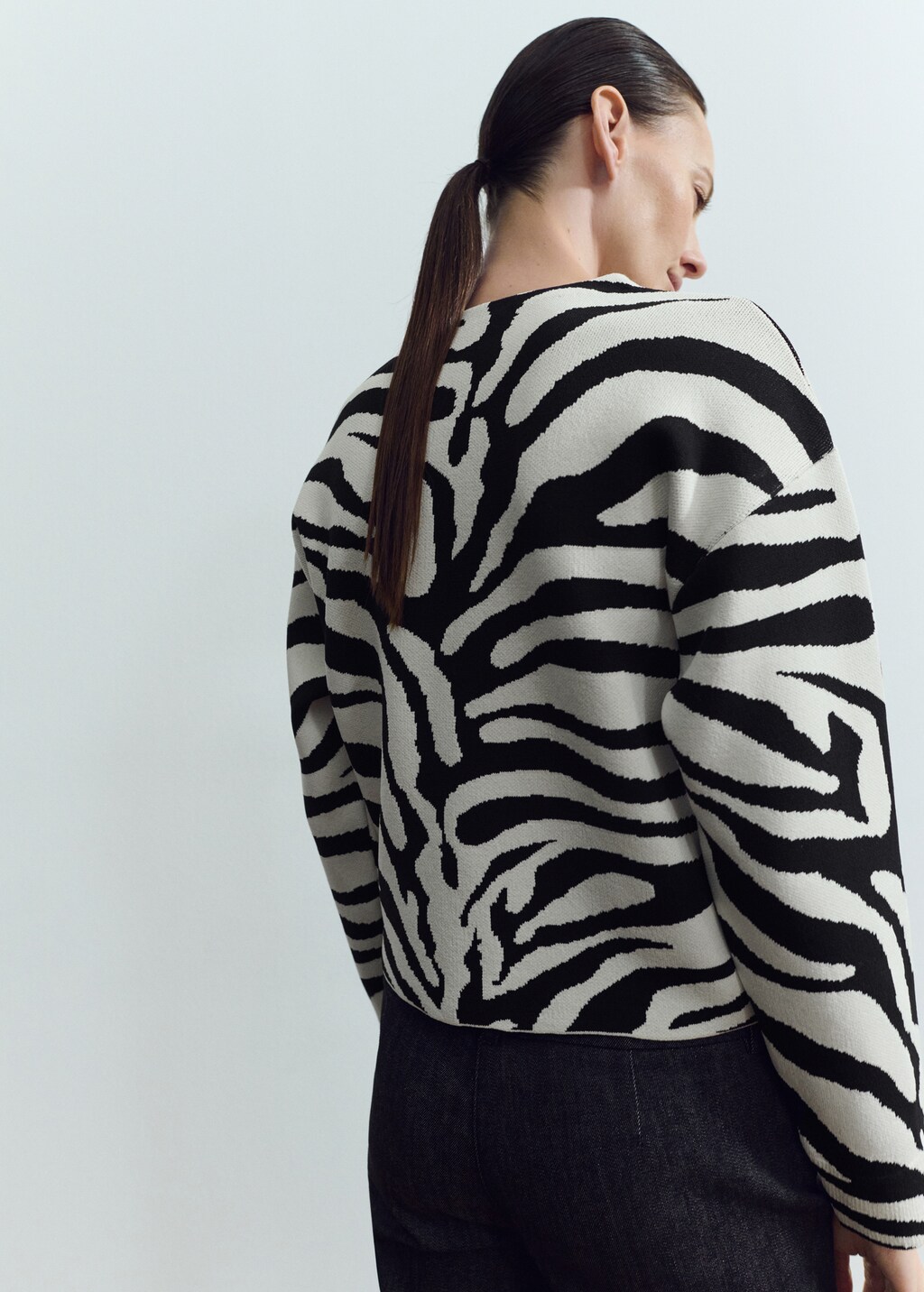 Zebra print knit jersey