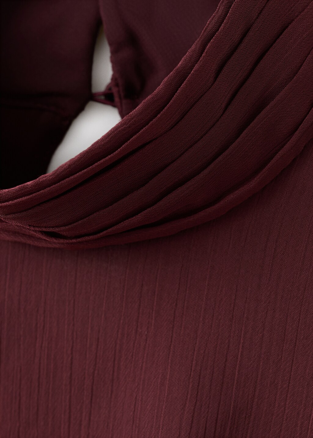 Mango Ruffled dress with draped collar