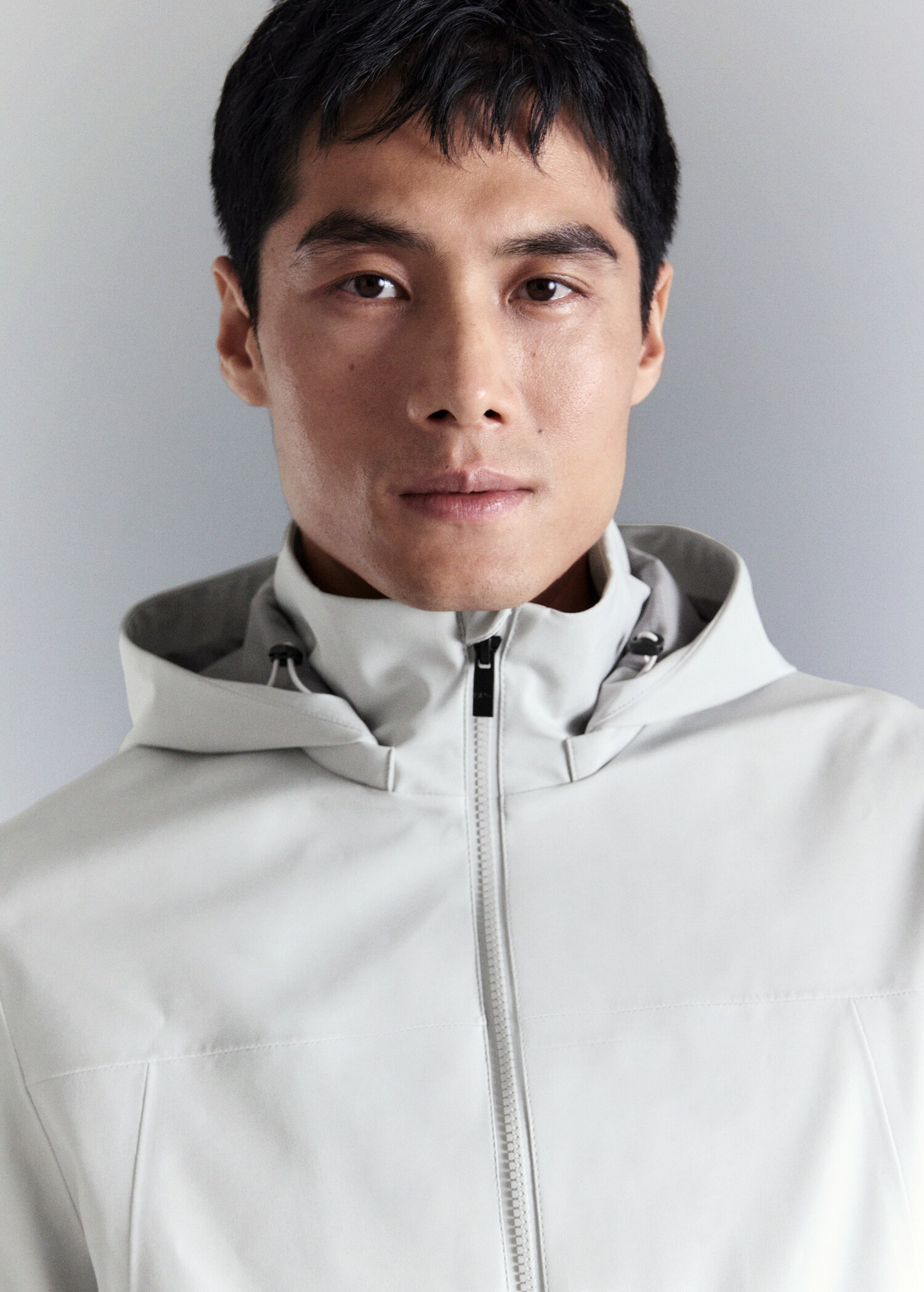 Water-repellent bomber jacket with detachable hood - Details of the article 1