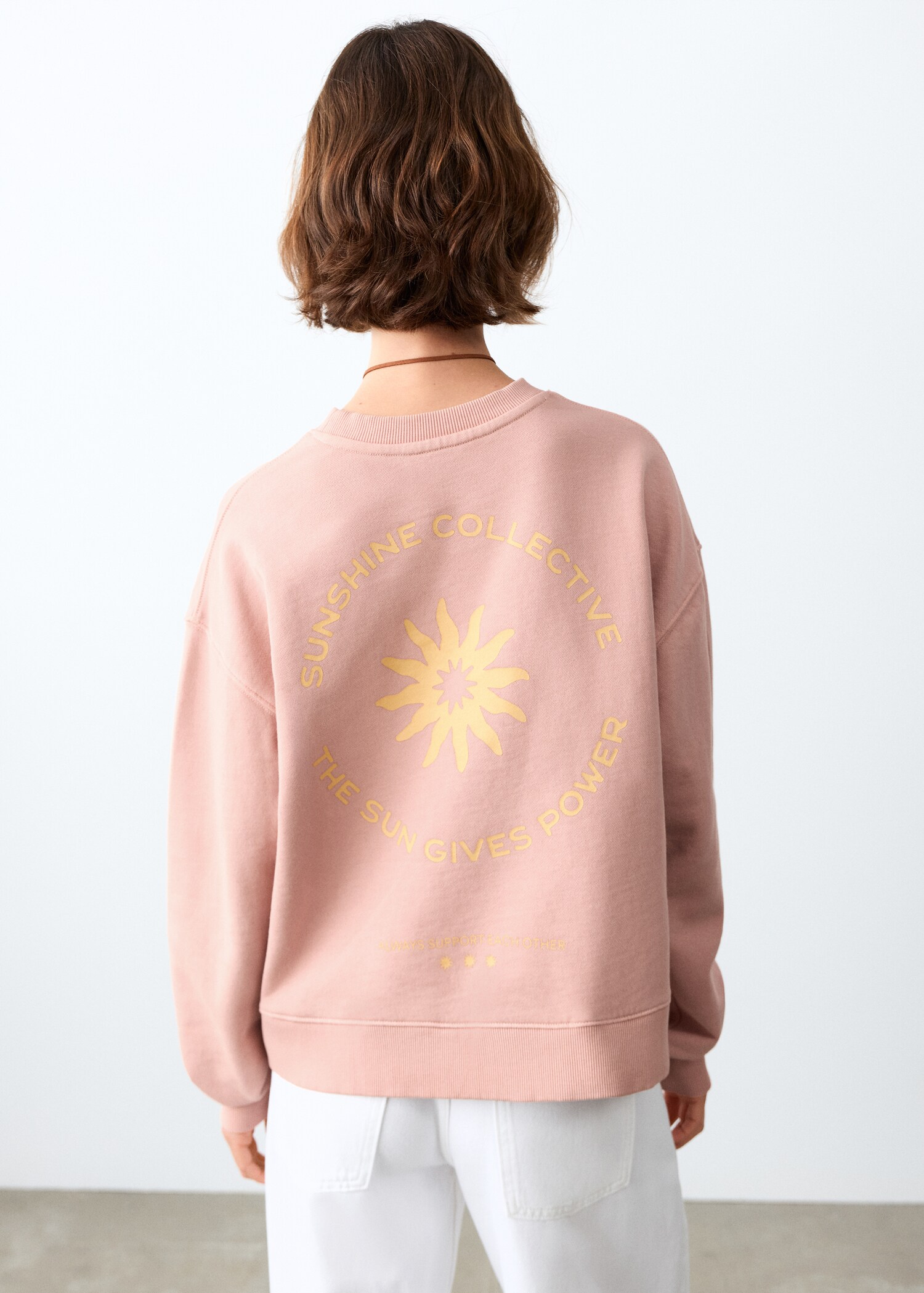 Gemustertes Baumwoll-Sweatshirt - Rückseite des Artikels