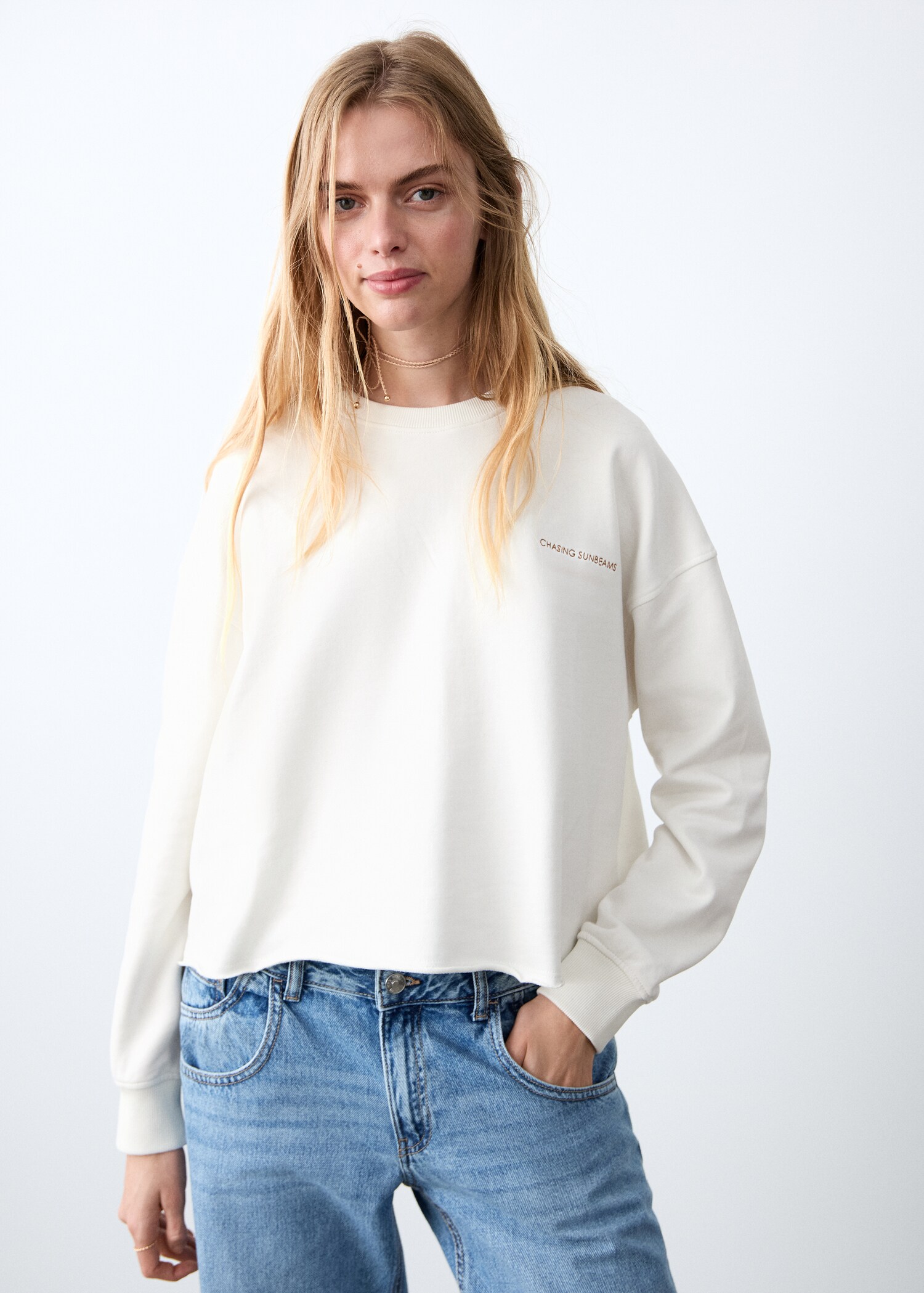 Sweat-shirt coton imprimé - Plan moyen