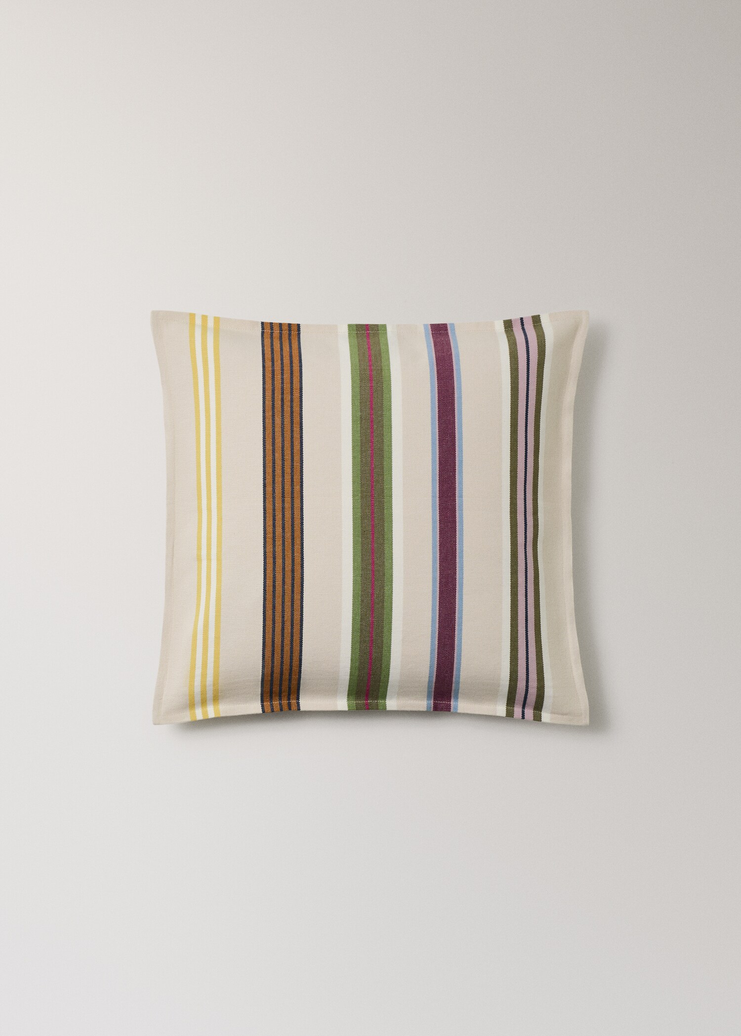 Multi-stripe cotton cushion cover with flange 50x50 cm - Article without model