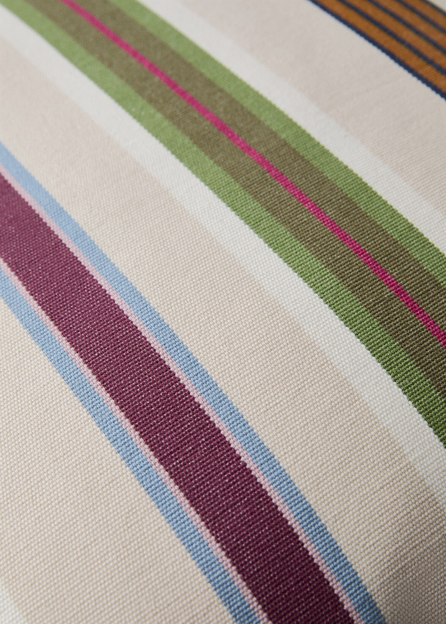 Multi-stripe cotton cushion cover with flange 50x50 cm - Details of the article 3
