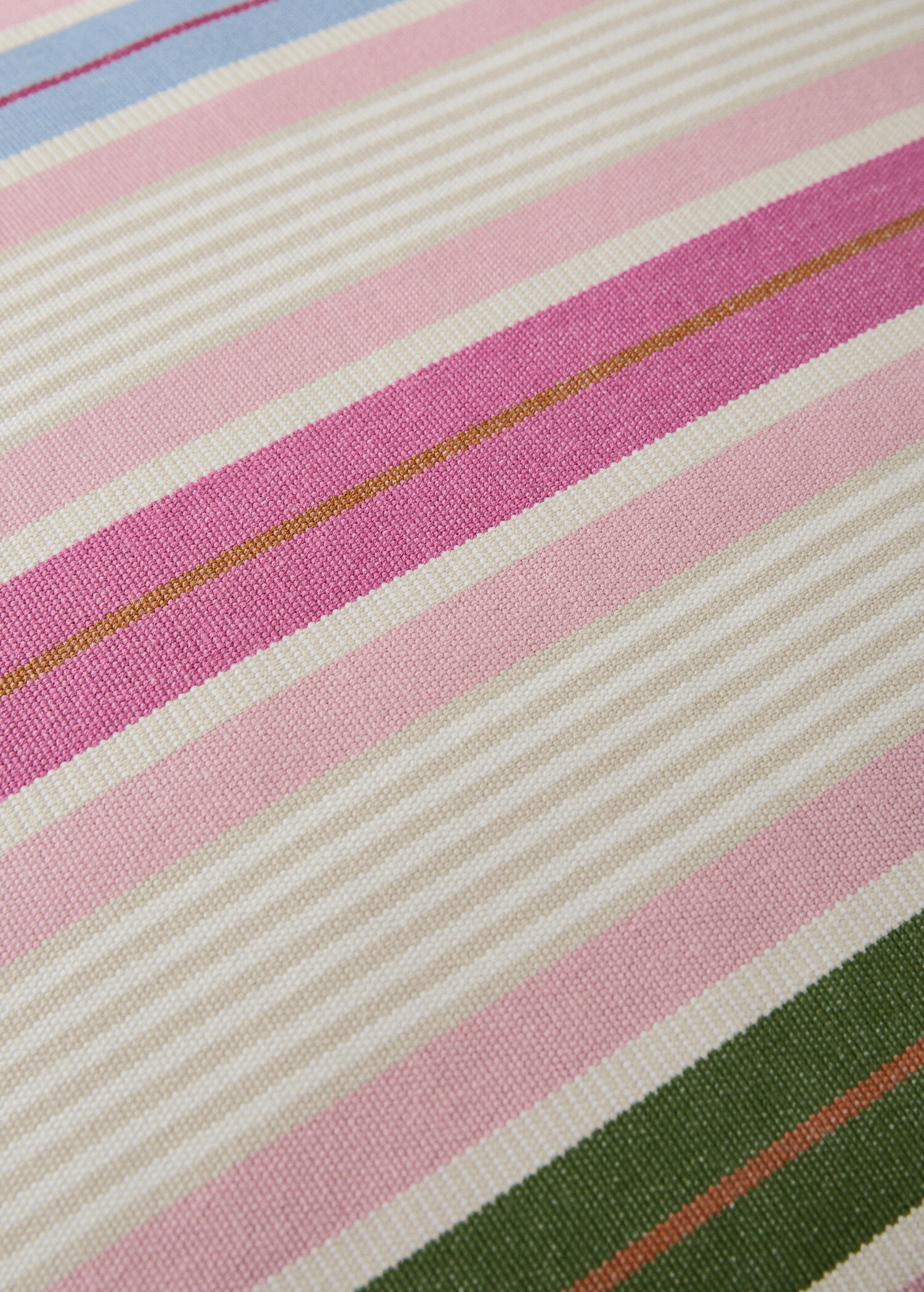 Multi-stripe cotton cushion cover with flange 50x50 cm - Details of the article 3
